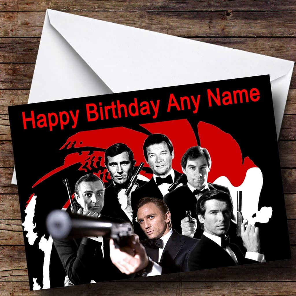 Personalised James Bond Various Birthday Card