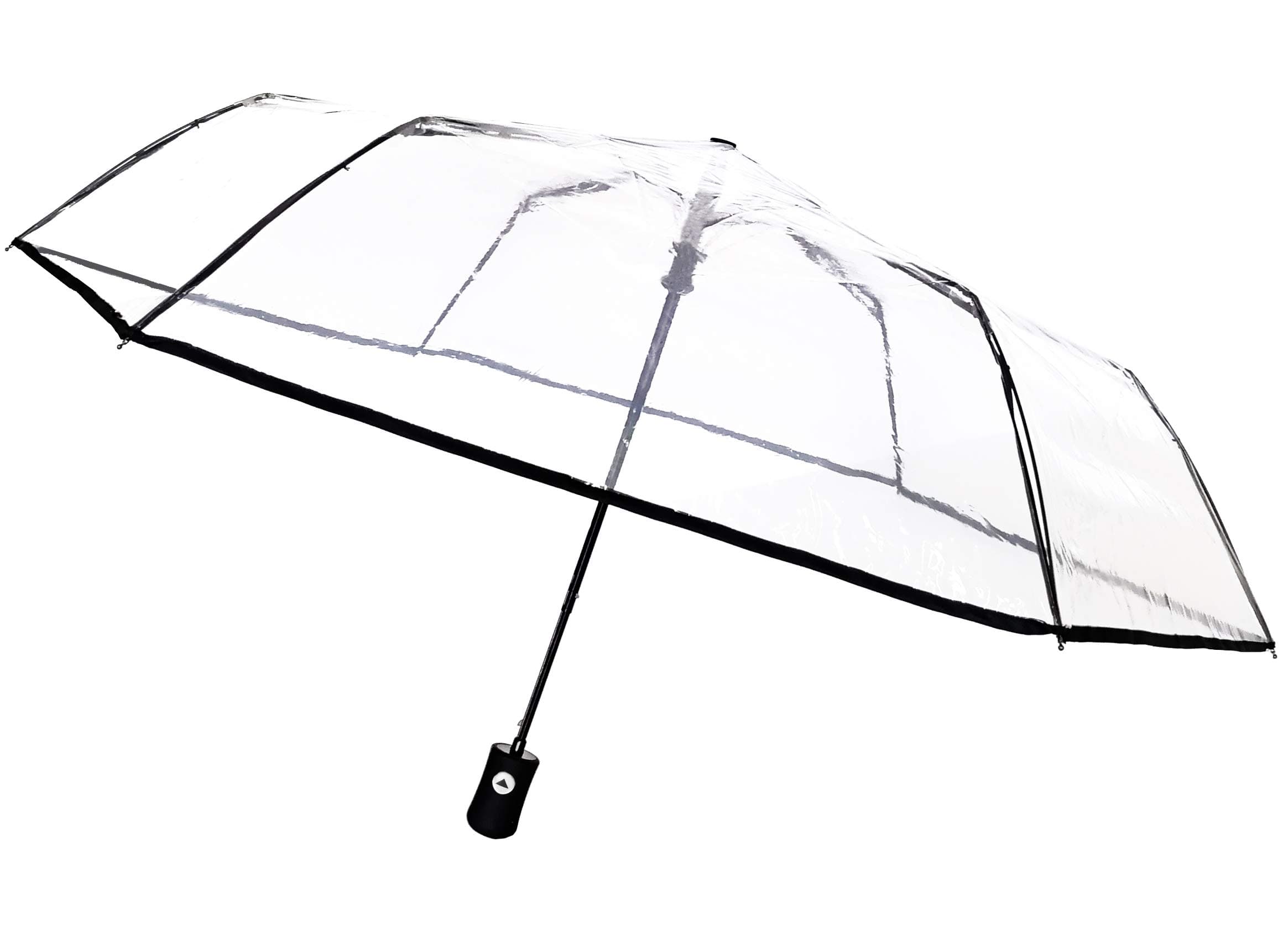 SMATIClear folding umbrella windproof - Compact - Automatic Open - Sturdy - Black cats - French Bulldogs - Transparent - French Design