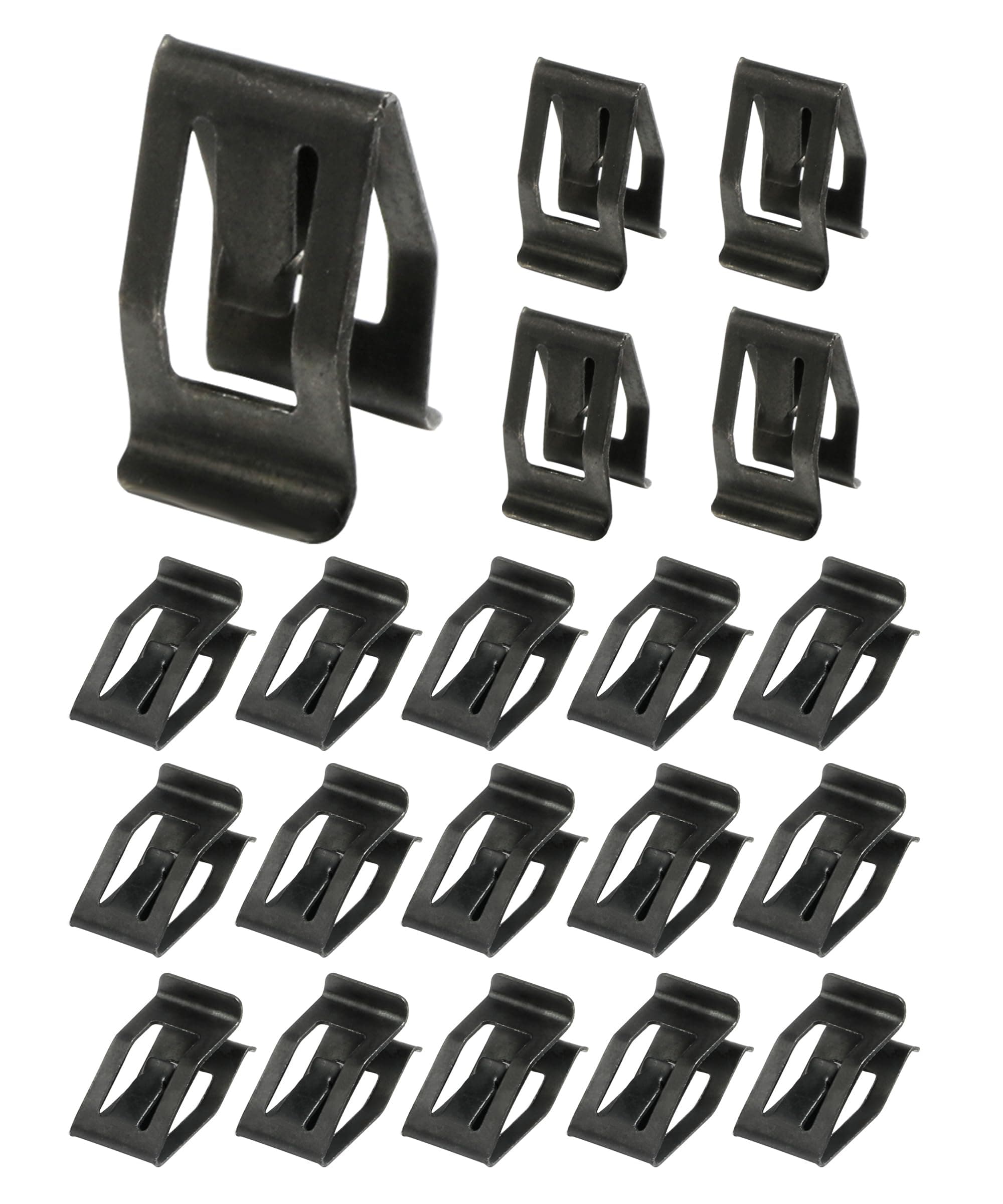 RACOONA 20PCS Car Dashboard Console Trim Metal Retainer Clips, Front Accessories Replacement (Black)