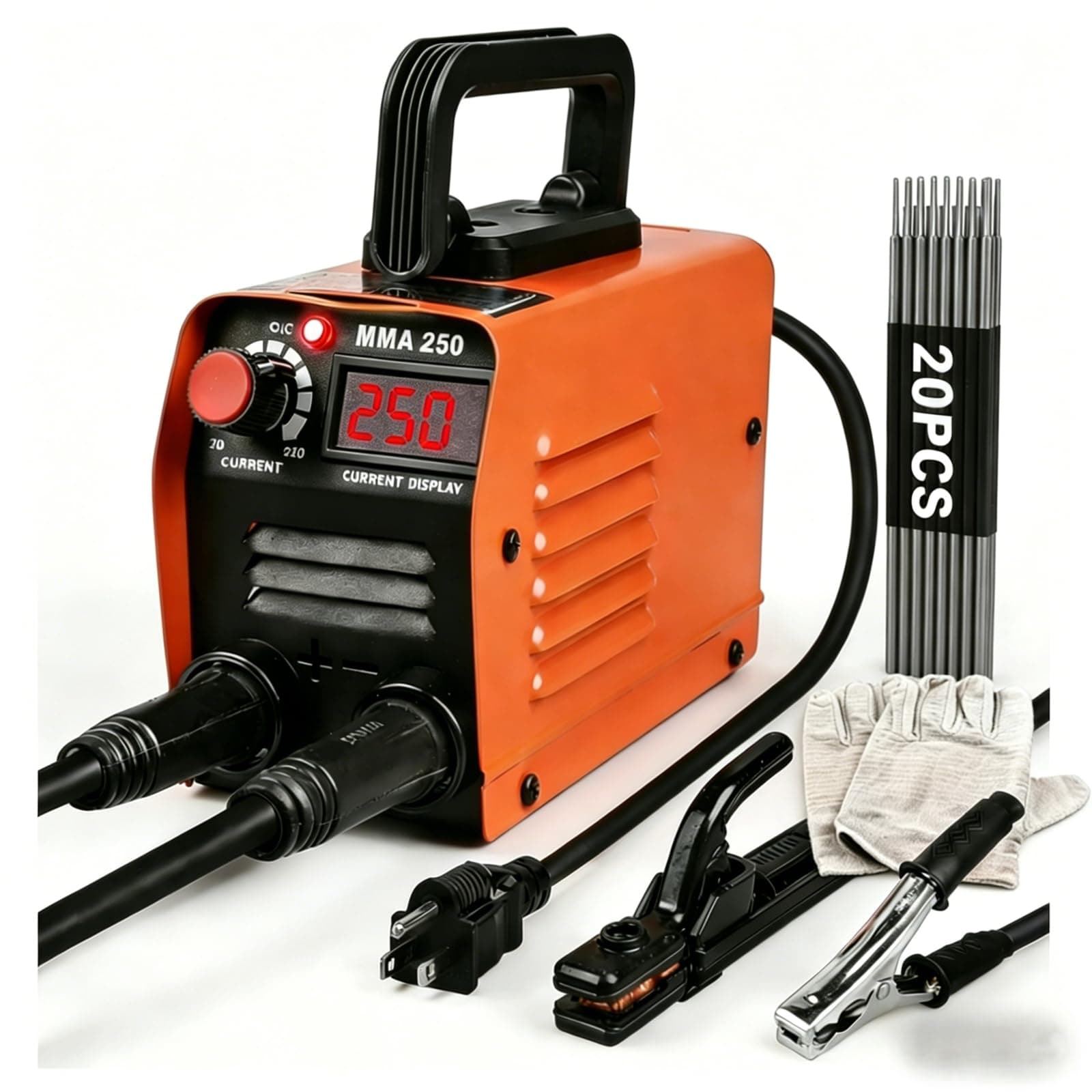 Mini Welding Machine, Upgraded Welder Machine 110V, Portable Stick Welder MMA-250A, IGBT Inverter Welder with Hot Start, Arc Force, Anti-Stick (20 welding rods)