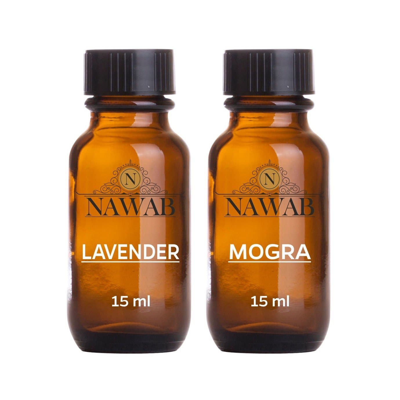 NAWAB Essential Aroma Diffuser Oil (Lavender and Mogra - 15ml Each)