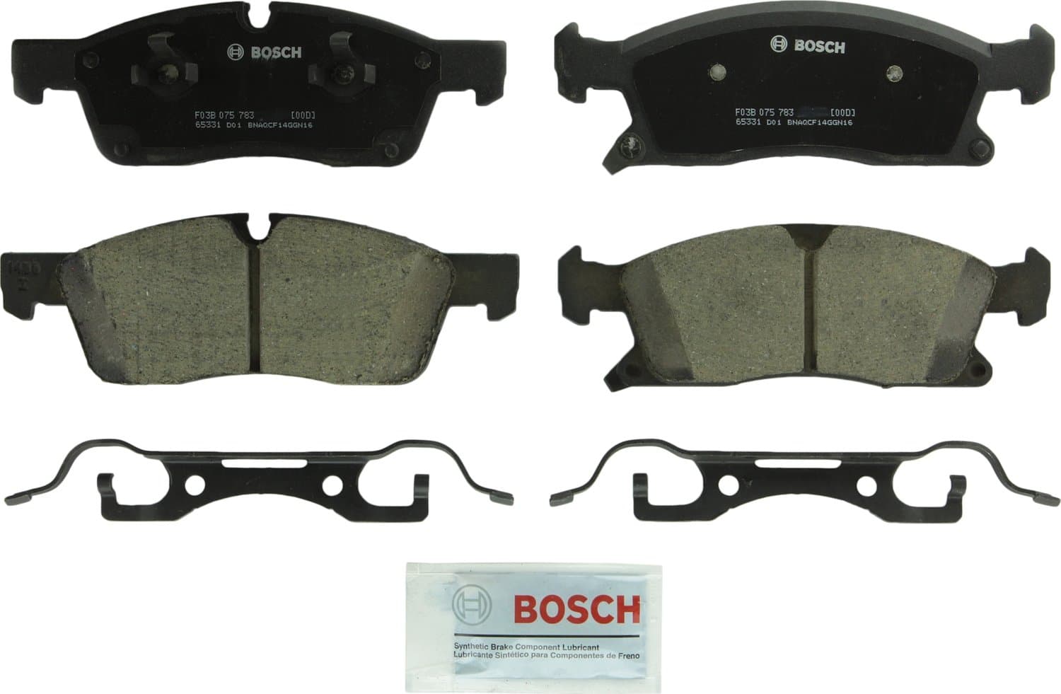 BOSCH BC1455 QuietCast Premium Ceramic Disc Brake Pad Set - Compatible with Select Dodge Durango; Jeep Grand Cherokee; Mercedes-Benz GL350, GLE300d, GLE350, ML250, ML350, ML400; FRONT
