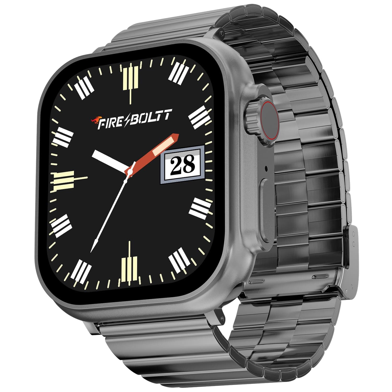 Fire-Boltt Gladiator + 1.96 AMOLED Display Luxury Smartwatch, Rotating Crown, 115+ Sports Modes & Bluetooth Calling, AI Voice Assistant, Gaming