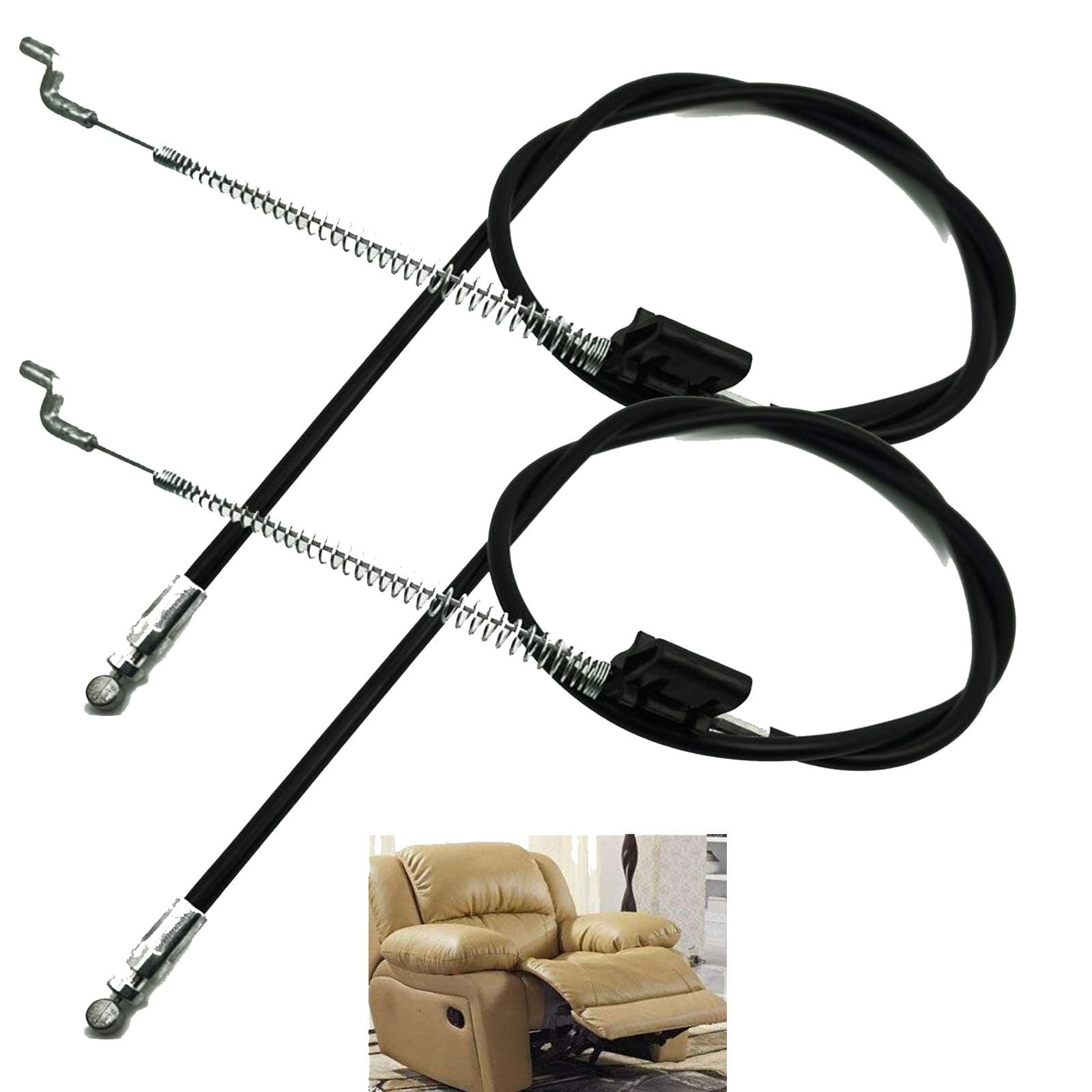 AUXPhome Recliner Replacement Parts - Metal Sofa Handle Cable Pull Recliner Chair Couch Release Lever Replacement (2 Pack)