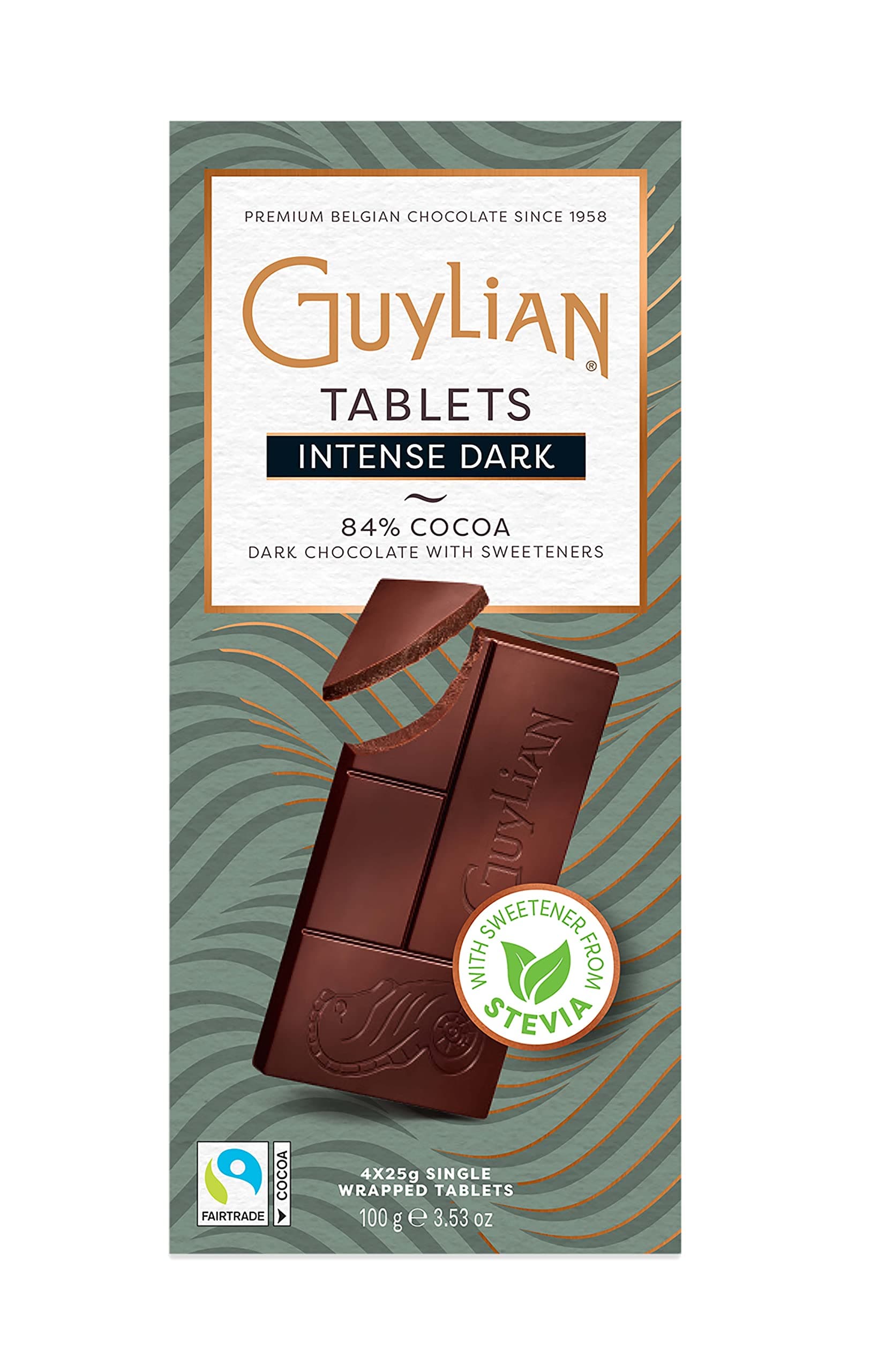 Guylian Tablet Stevia Dark Chocolate Bar 100G