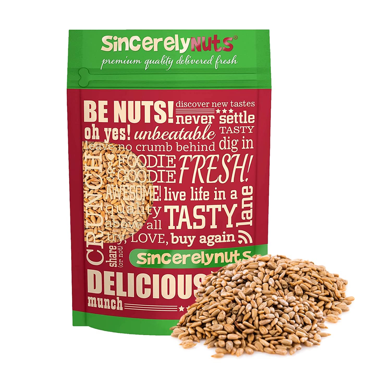 Sincerely Nuts Sunflower Seeds Roasted and Salted, Hulled | No Shell, Gluten-Free Snack, Vegan, and Kosher Certified, 2LB Bag
