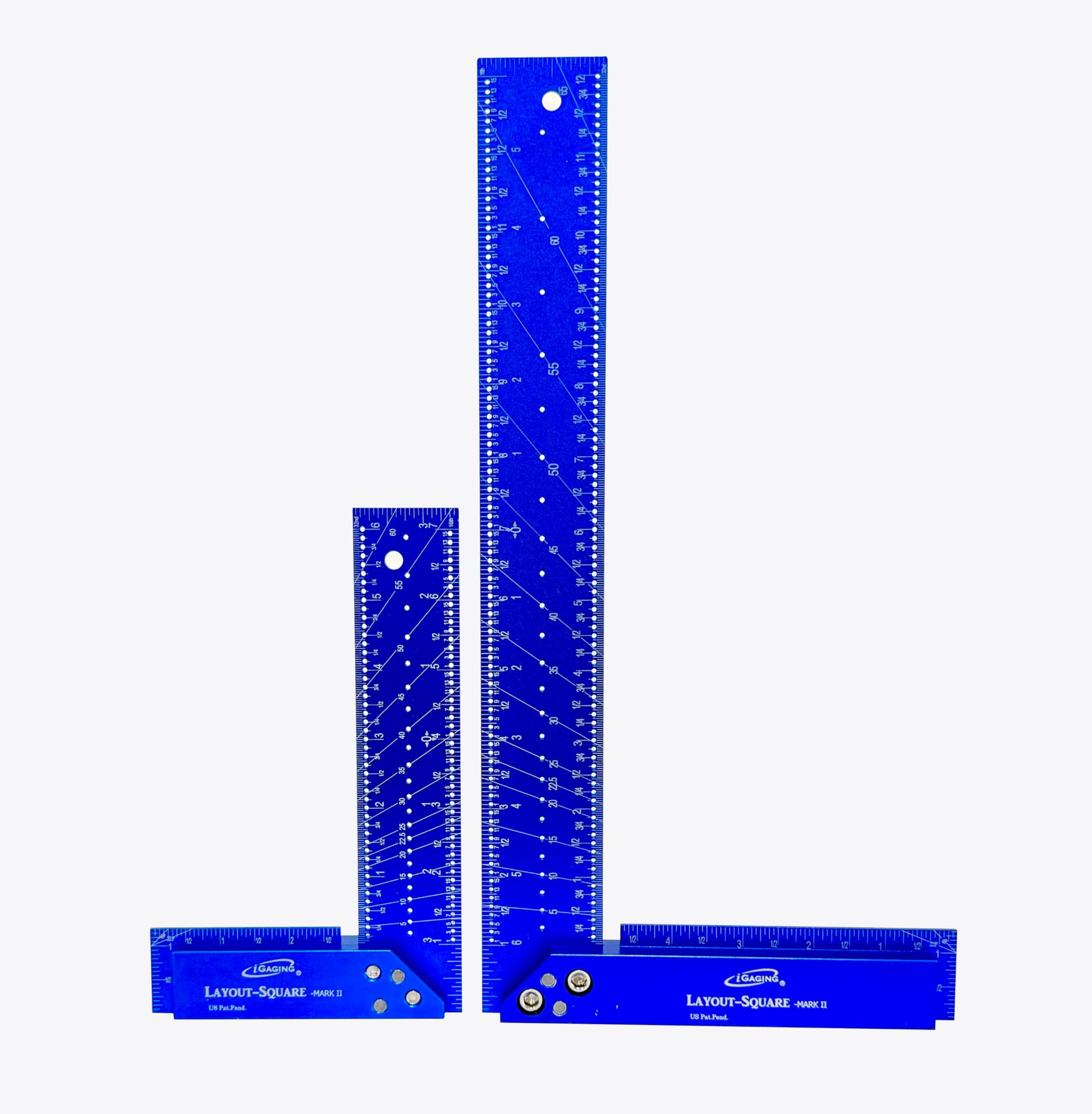 Layout Square Mark II Set of Two 7" & 12" w/Center Finder Bevel Gauge