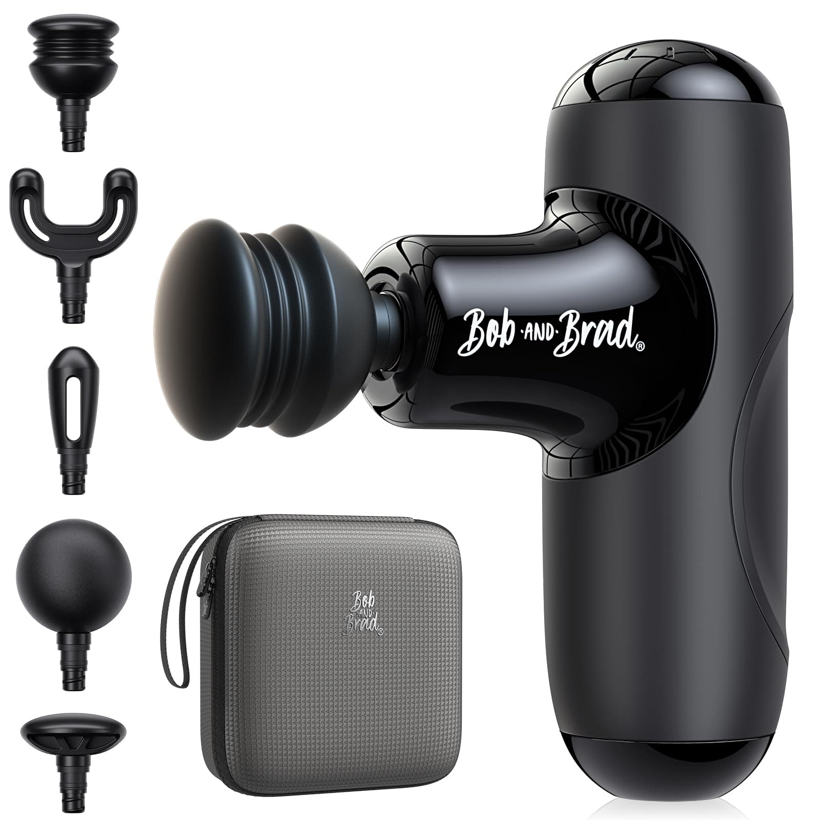 BOB AND BRAD Q2 Mini Massage Gun, Pocket-Sized Deep Tissue Massager Gun, Portable Percussion Muscle Massager Gun, Ultra Small & Quiet Muscle Massage Gun for Muscle Recovery with Carry Case