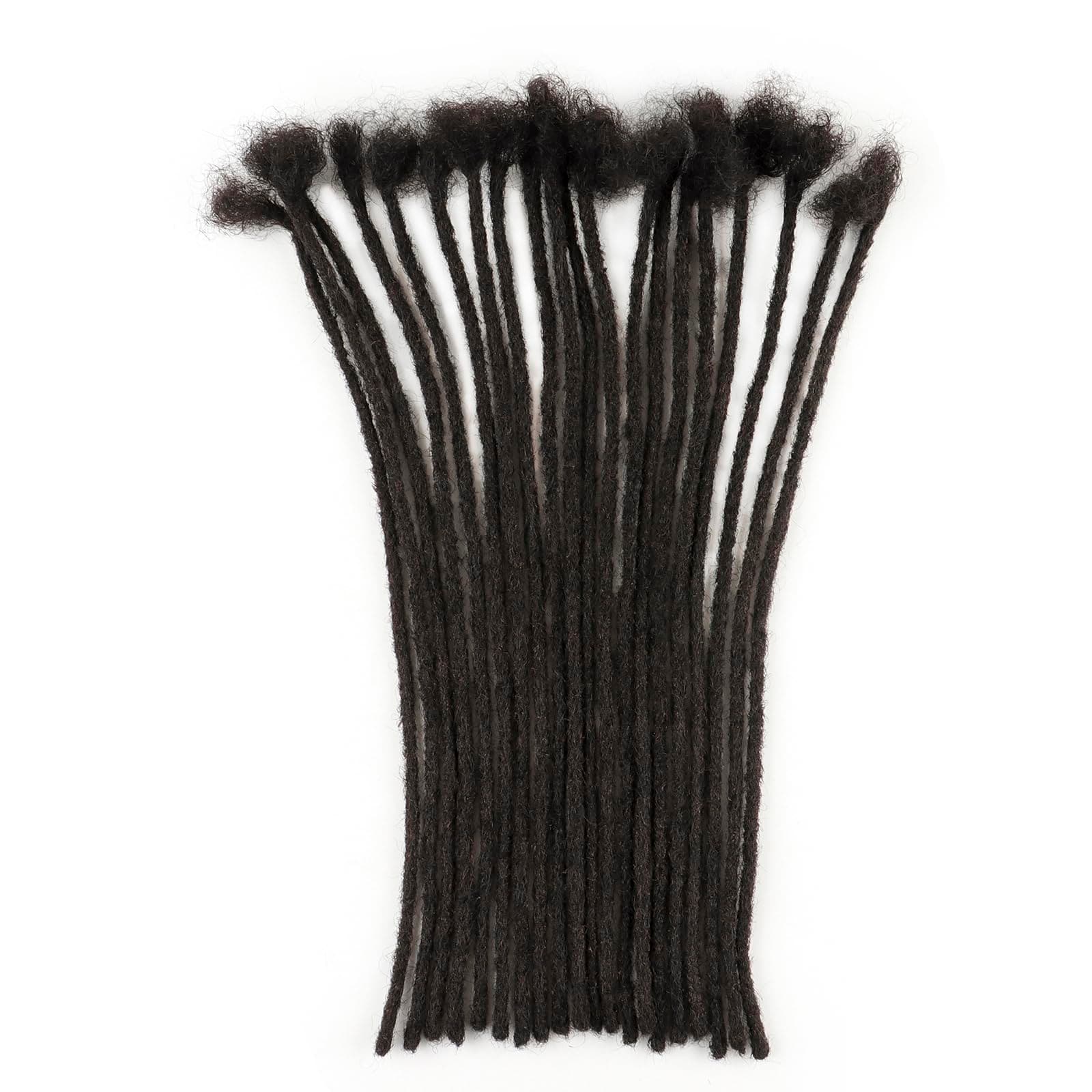 0.2cm Thickness 100% Human Hair Dreadlock Extensions for Men/Women 10 Inch 100 Strands Full Handmade Can be Dyed and Bleached Permanent Loc Extensions Human Hair Natural Black