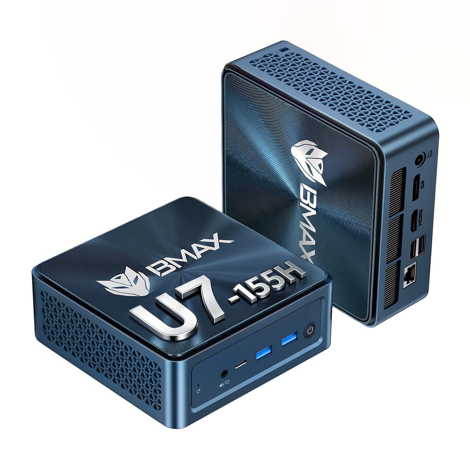 Bmax Mini PC B11 Power, AI Mini PC with Intel Core Ultra 7 155H (Built-in NPU), 24GB LPDDR5 1TB NVMe SSD, 4K Triple Display (HDMI 2.1/DP 2.1/Type-C), WiFi 6/BT 5.2,Mini Desktop Computer for Design