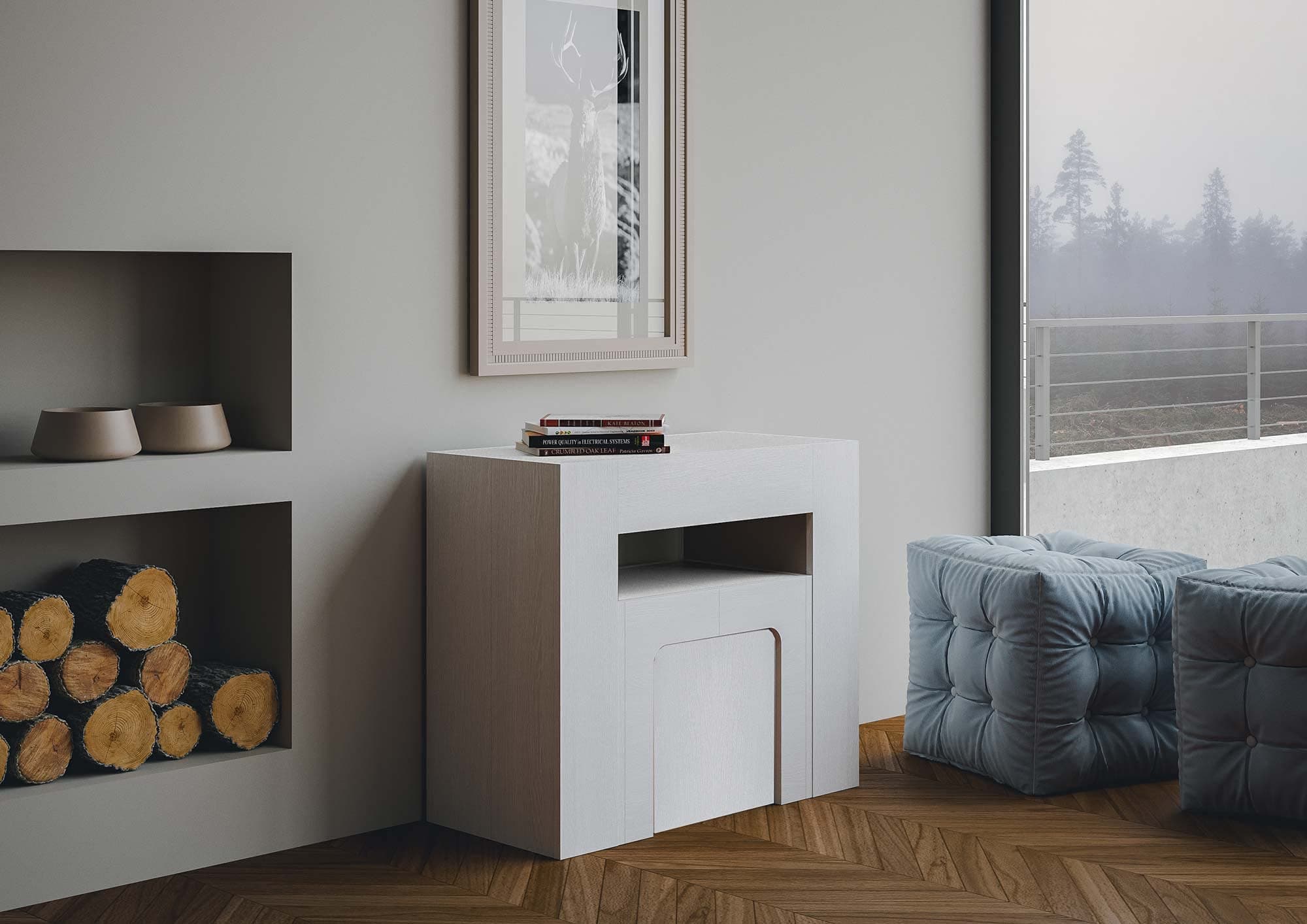 Itamoby Box 58cm Extending Bench, Nobility Panels, Ash White, L 58 x D 40 x H 49 cm