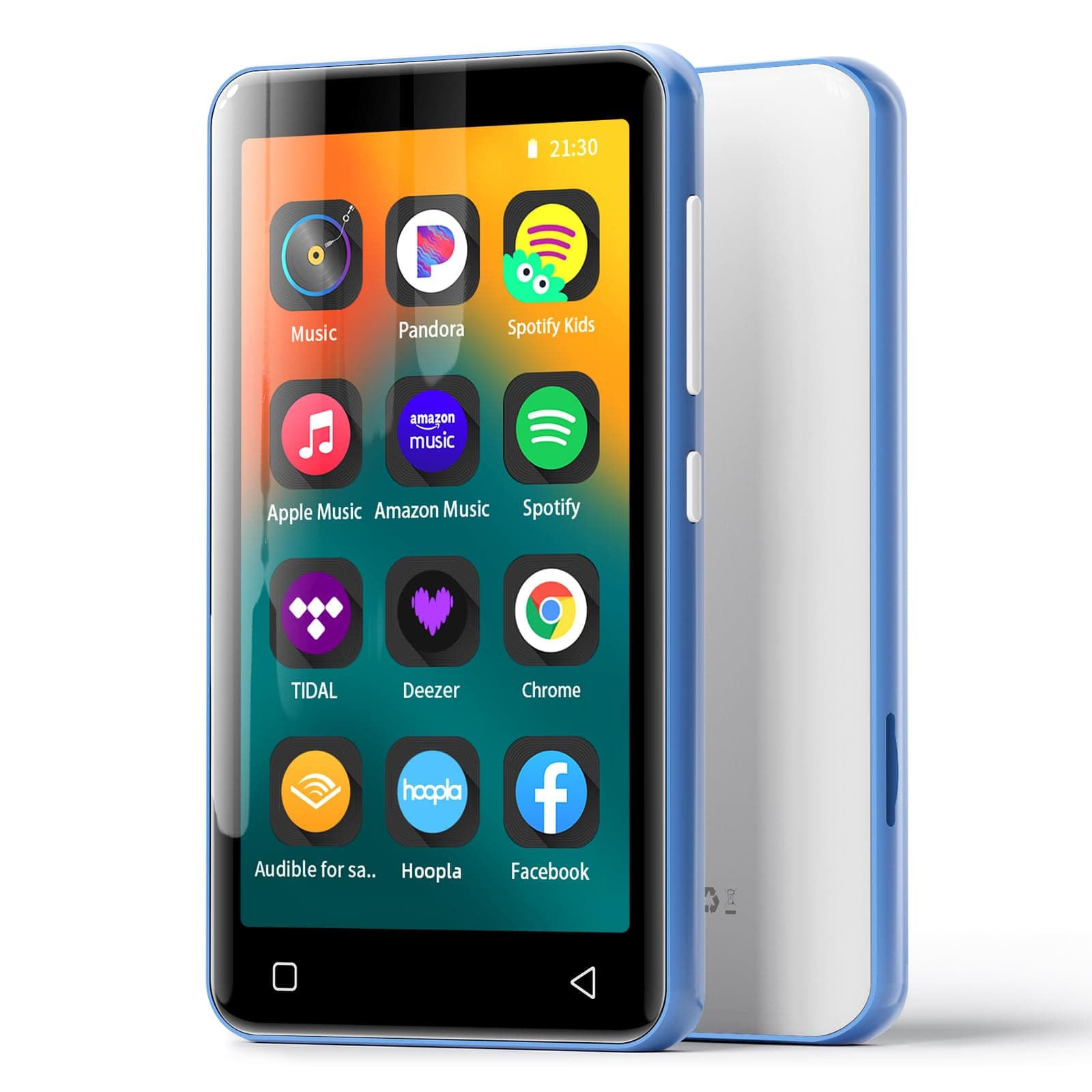 80GB MP3 Player with Bluetooth and WiFi, MP3 Player for Kids with Spotify, Spotify Kids, Pandora, Audible, 4.0" Touch Screen Music Player with Parental Controls, Up to 1TB (Blue)