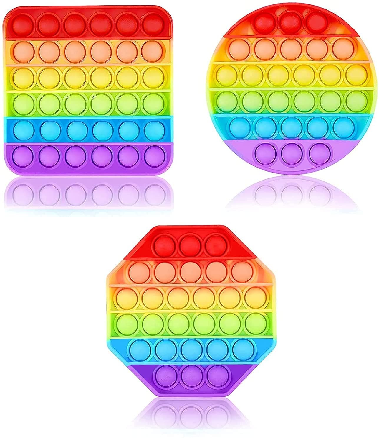 EPIC CRAFT Pop It Fidget Toys,Push Pop Bubble Fidget Sensory Toy,Autism Special Needs Silicone Stress Relief Toy,Great Fidget Toy Sensory Toys Novelty Gifts for Adults (Multi)