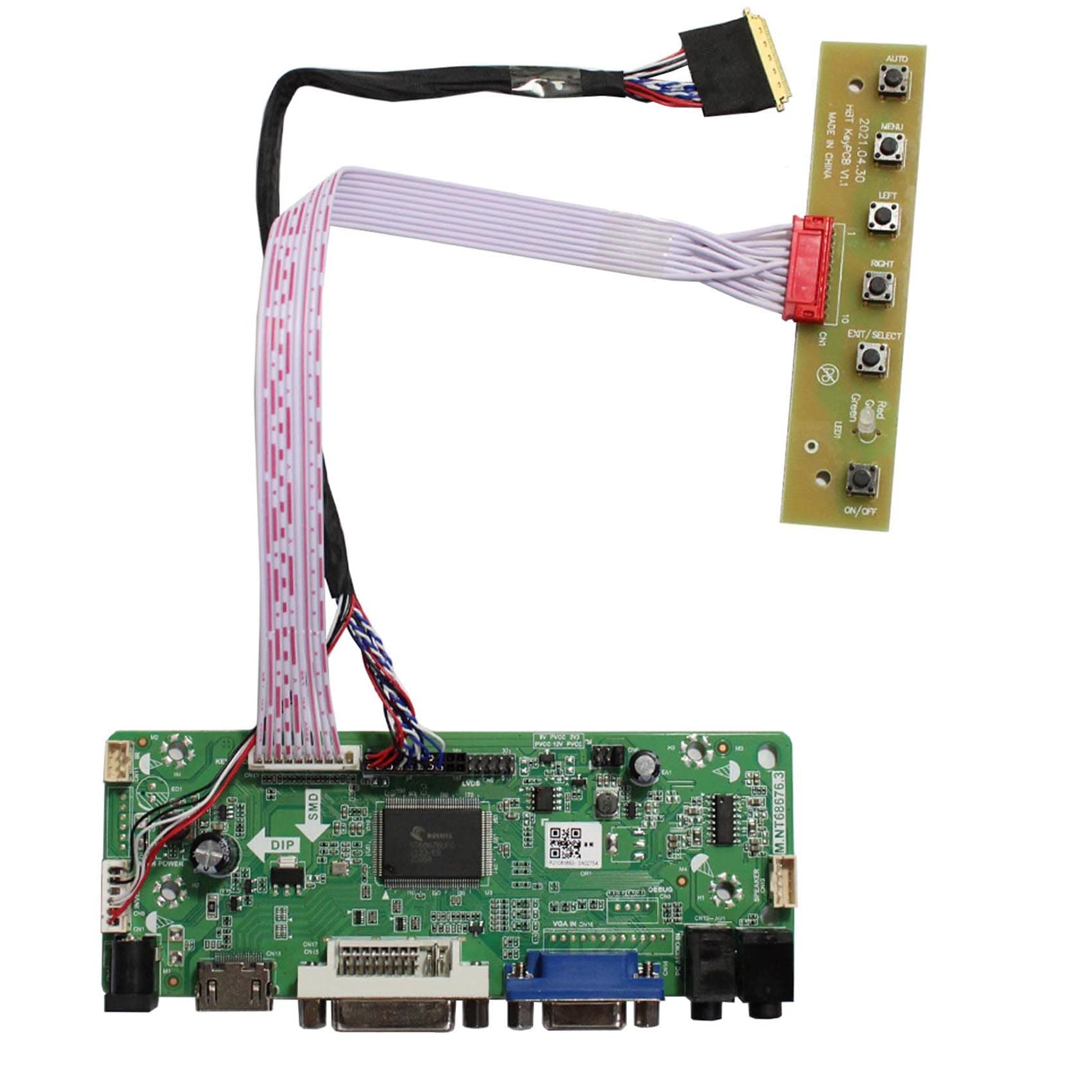 VSDISPLAY for LP156WH2 LP156WH4 1366x768 40Pin LVDs Display Controller Board VGA DVI Audio Input