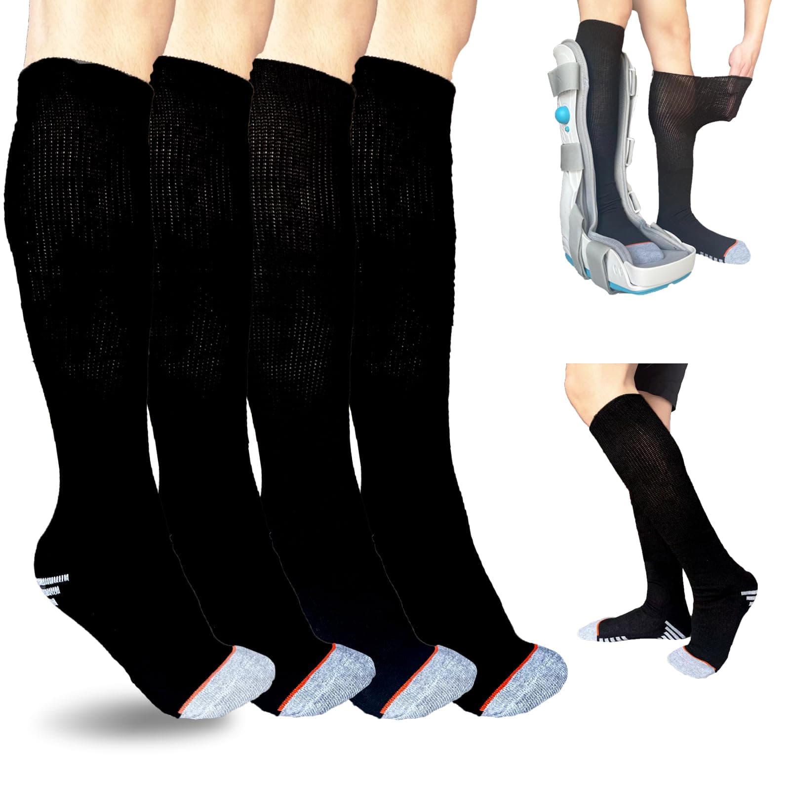 Walking Boot Socks air Cam Walker Cast Socks 2 Pairs Fracture Boot Brace Sock Surgical Orthopedics Sock for Men Women