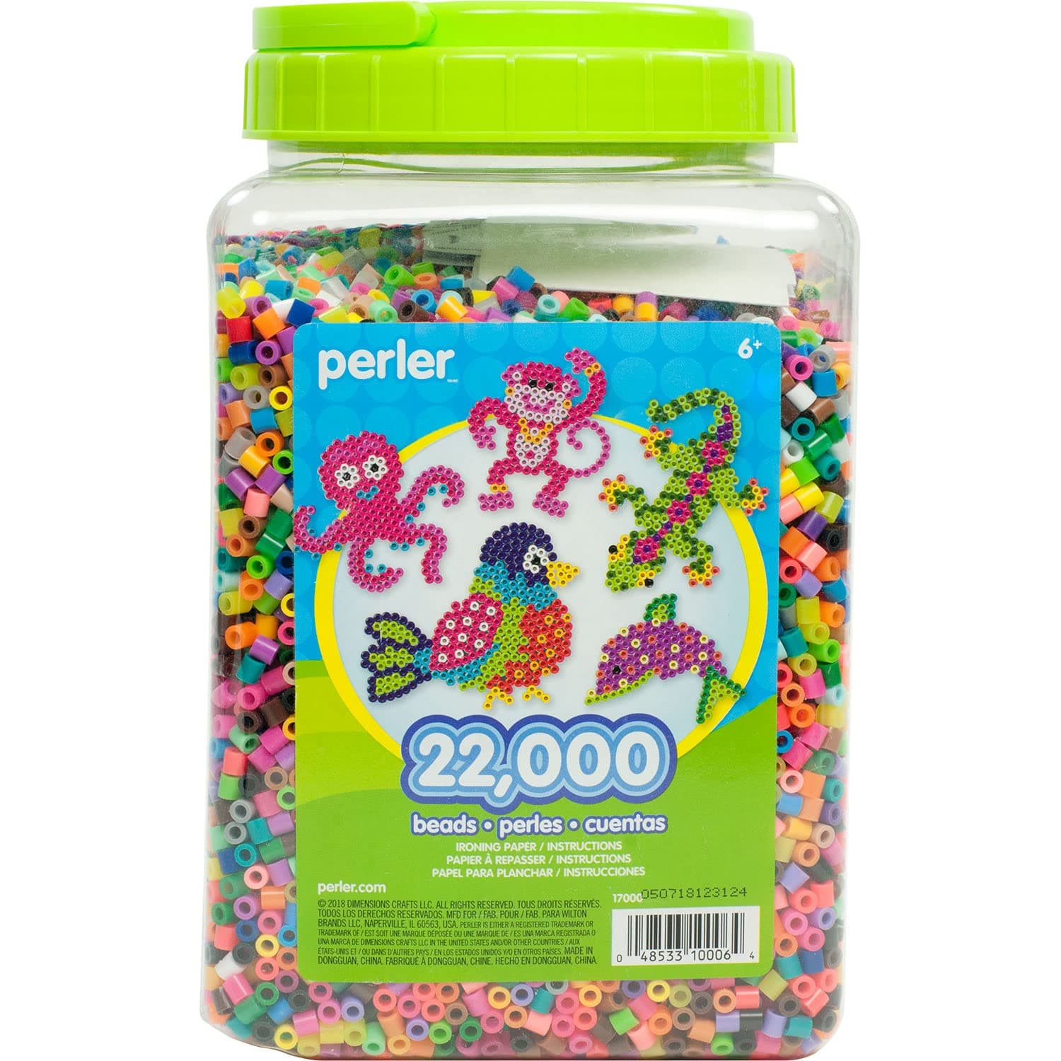 17000 Assorted Bulk Fuse Beads Set with Storage Jar for Arts and Crafts, Multicolor, 22000 pcs