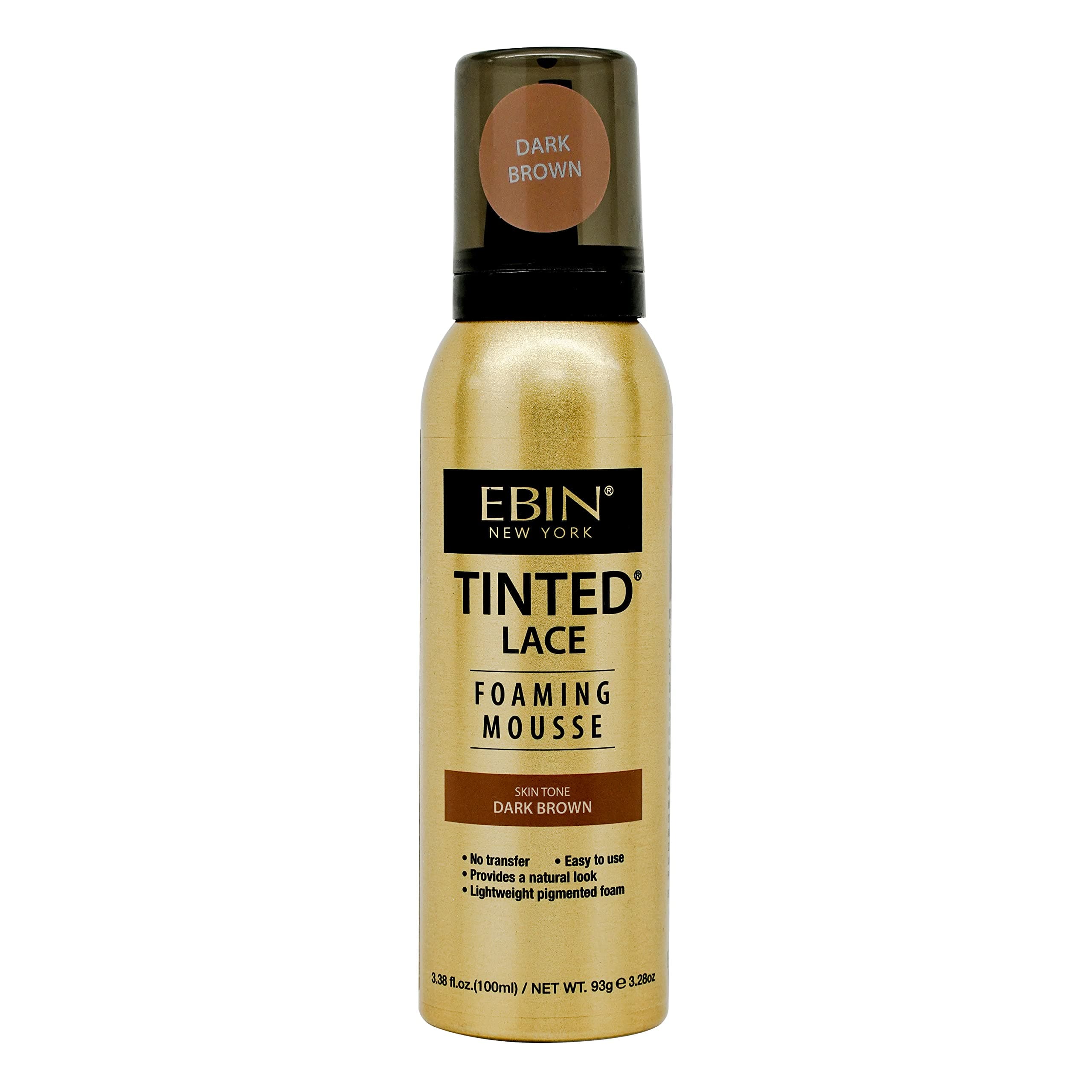 EBIN NEW YORK Tinted Lace Foaming Mousse - Dark Brown, 3.38oz/ 100ml