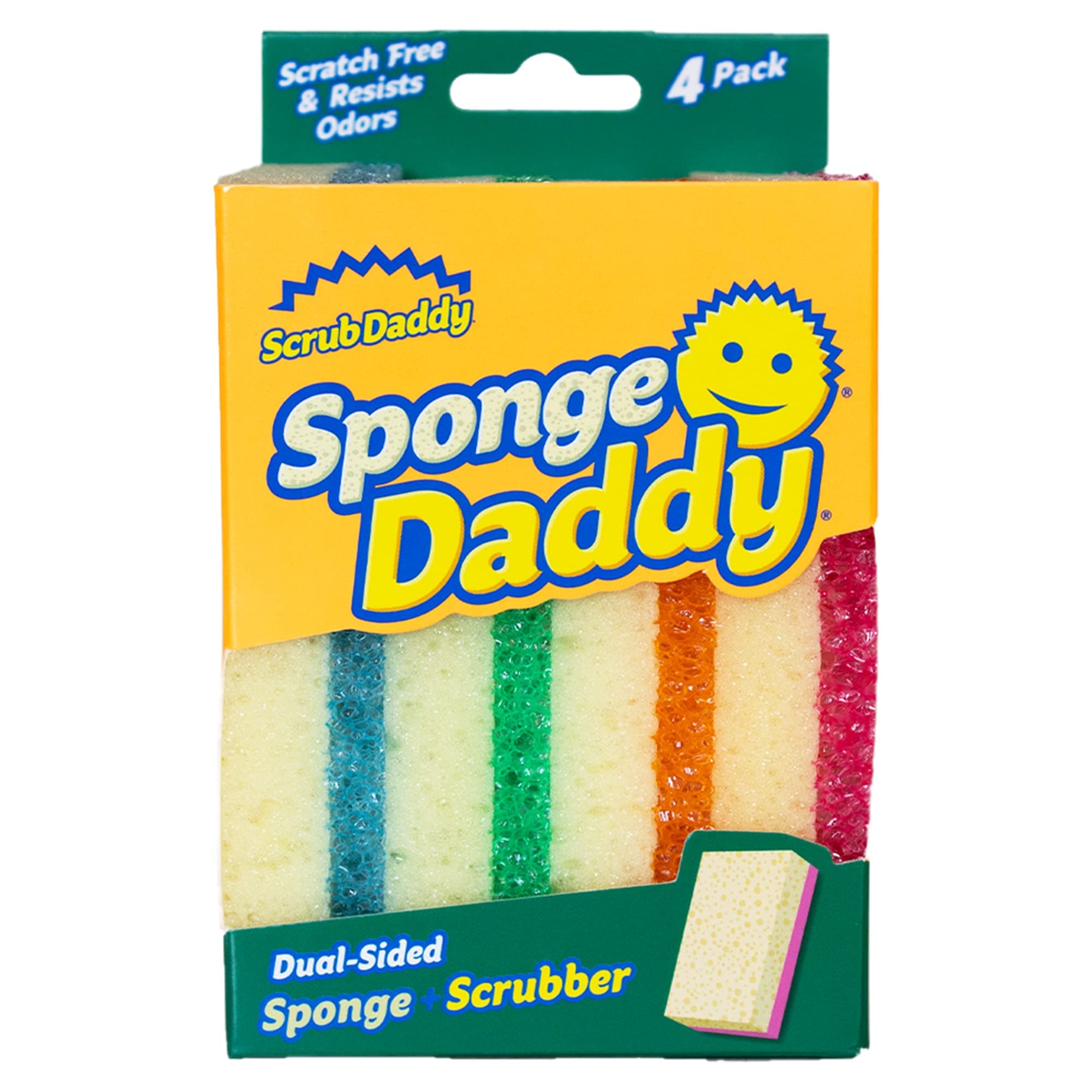 Sponge Daddy, Dual Sided Sponge Scrubber, Dish Sponges for Washing up, Non Scratch Scourers for Cleaning Dishes, Bathroom Scrubbing Tool, Assorted Kitchen Sponges Multipack