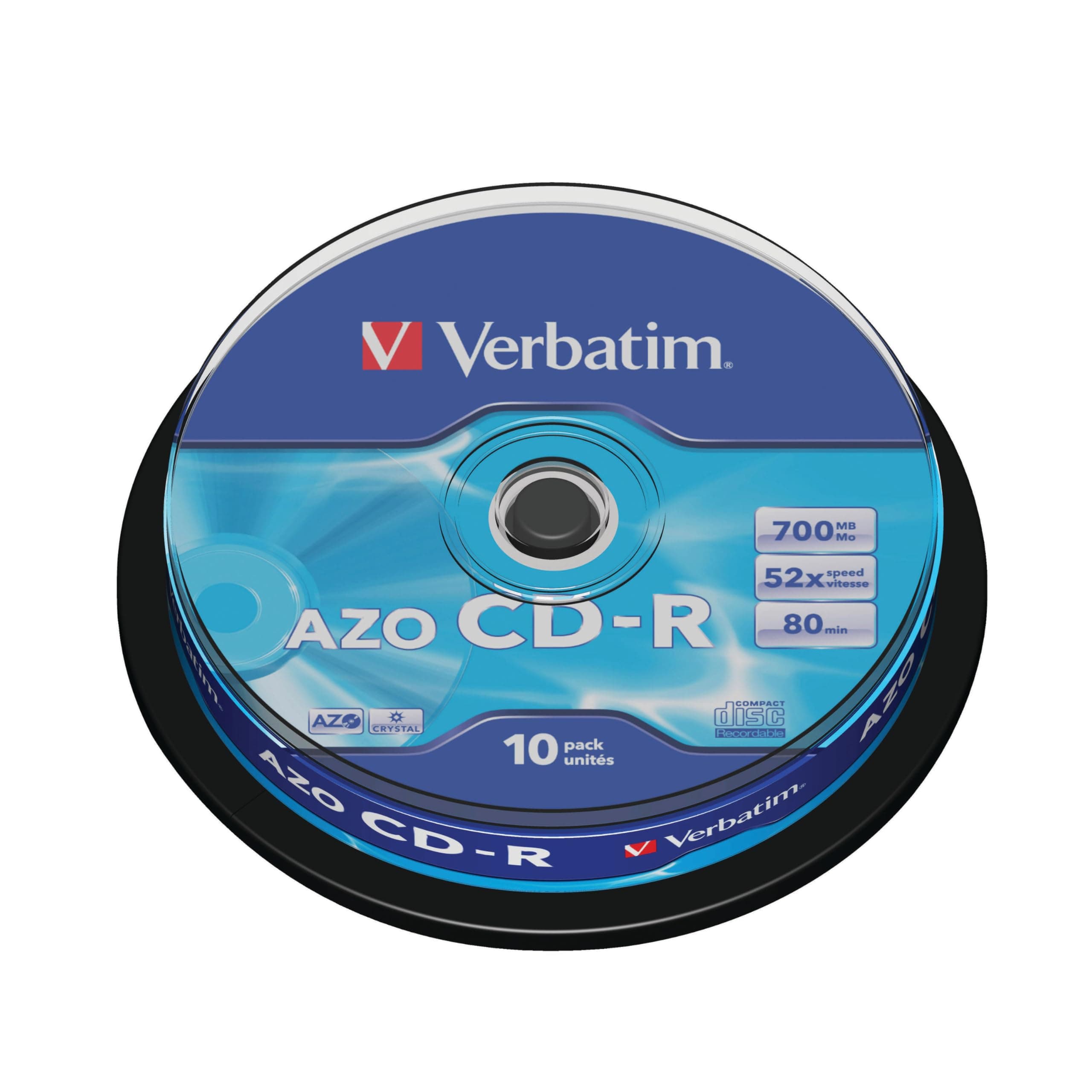 Verbatim 2069211 CD-R Discs with Extra Protection 10 Spindle Pack, Bulk Pack 10 x CD-R Blank Discs with Extra Protection, 52x Speed, 700 MB,white