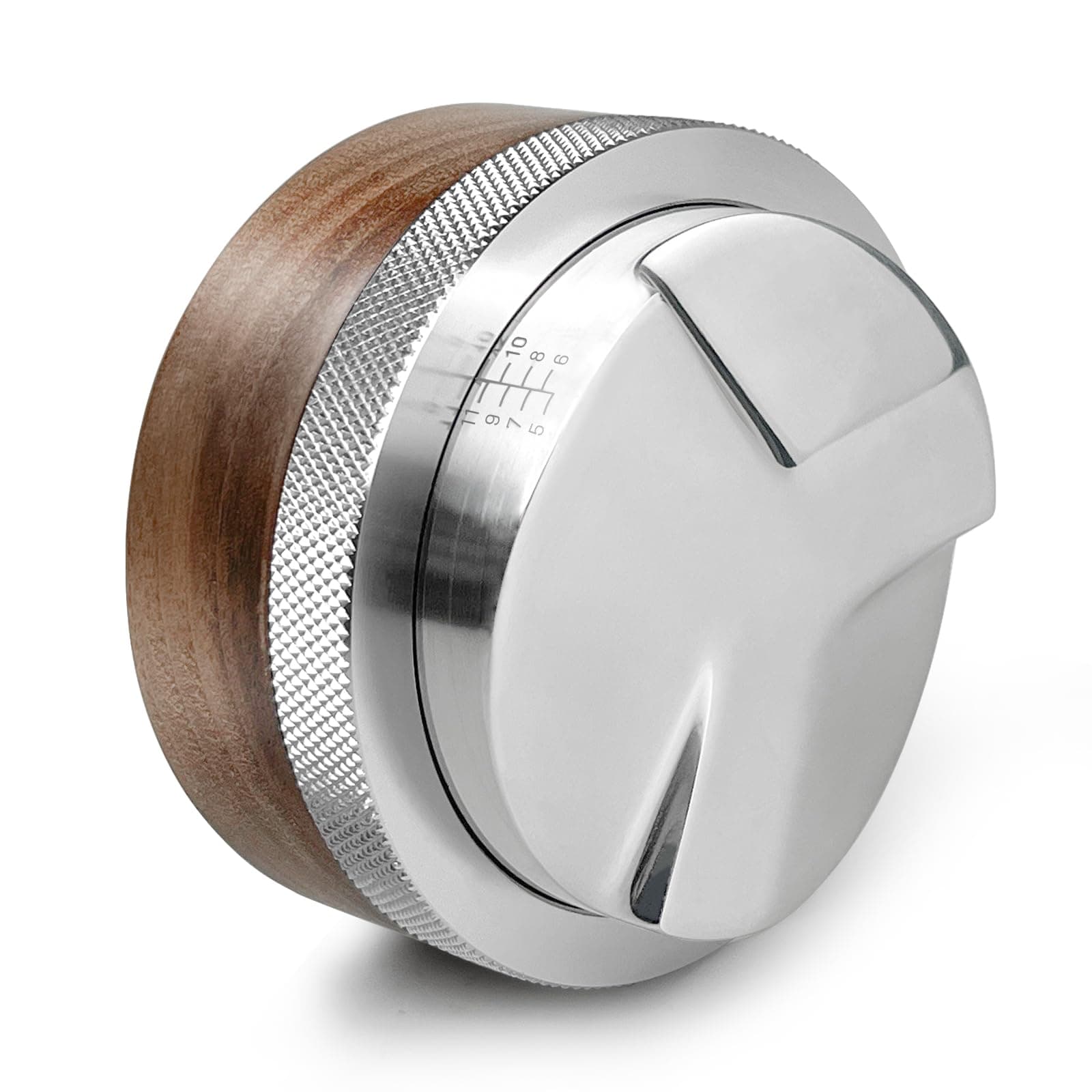 NOTSEK Coffee Distributor 54mm, Walnut Coffee Distribution Tool fit 54mm Portafilter, Height Adjustable Coffee Leveler for Barista Accessories