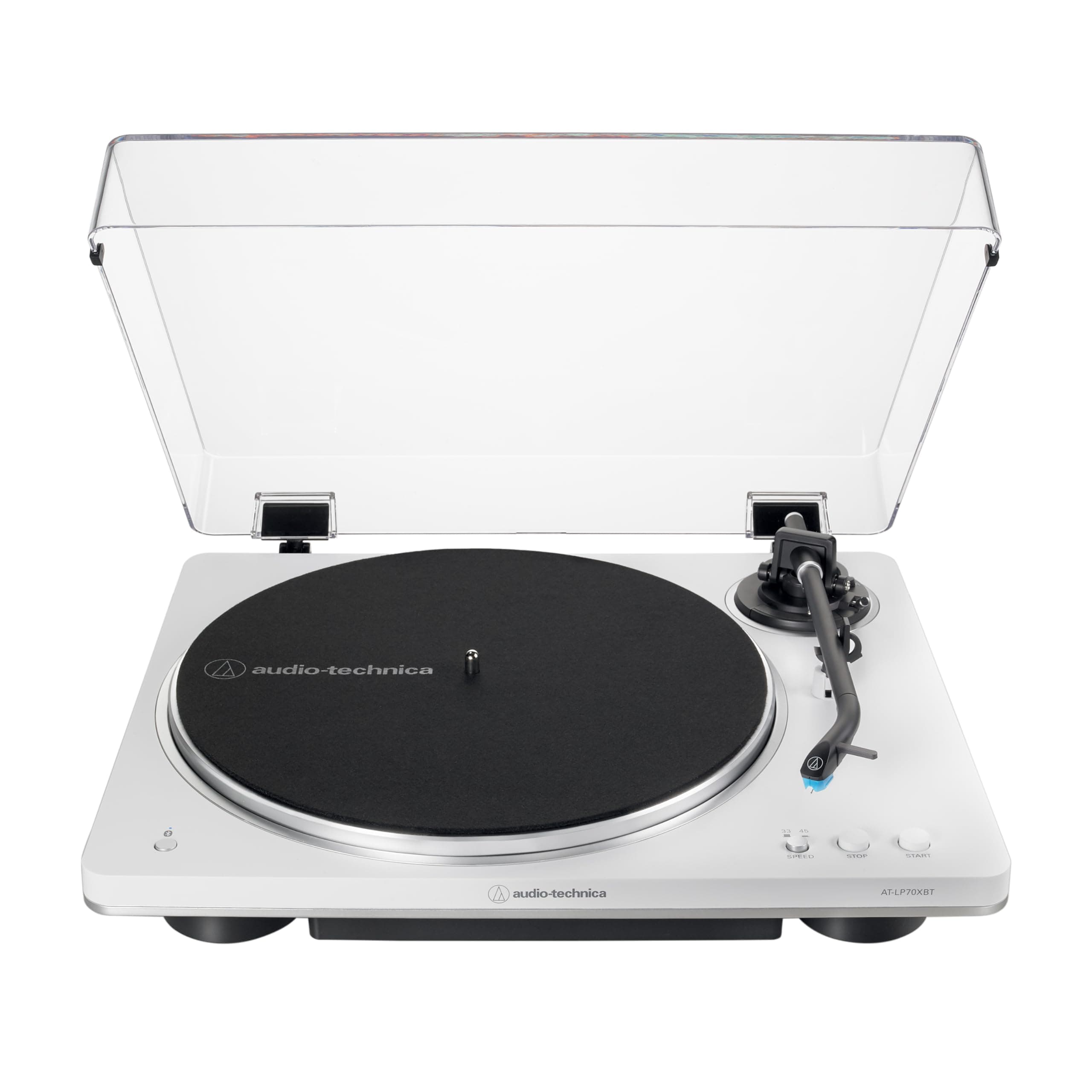 Audio Technology AT-LP70XBT Fully Automatic Wireless Belt-Drive Turntable (White/Silver)