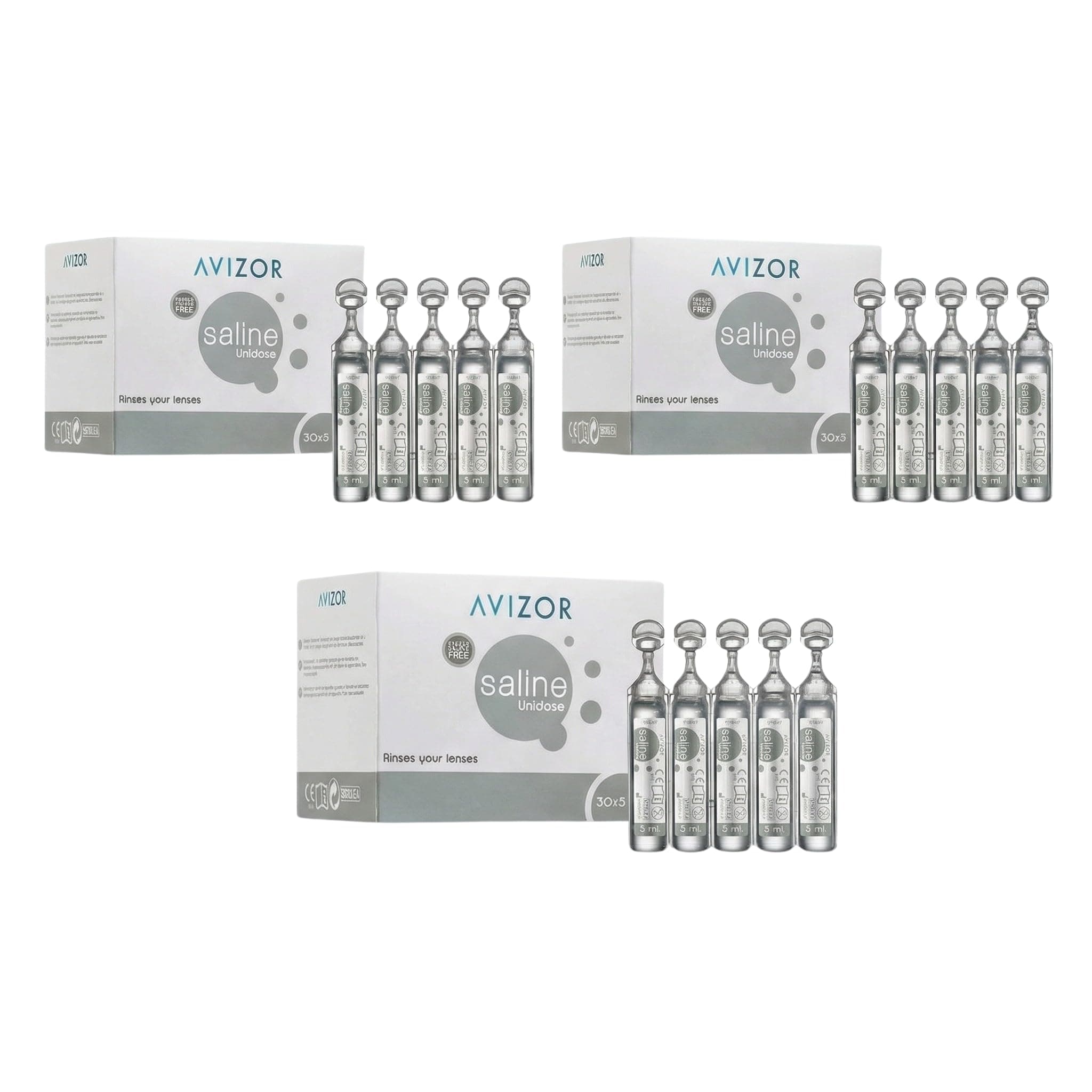 Avizor Unidose Saline 30 x 5ml X3 Pack