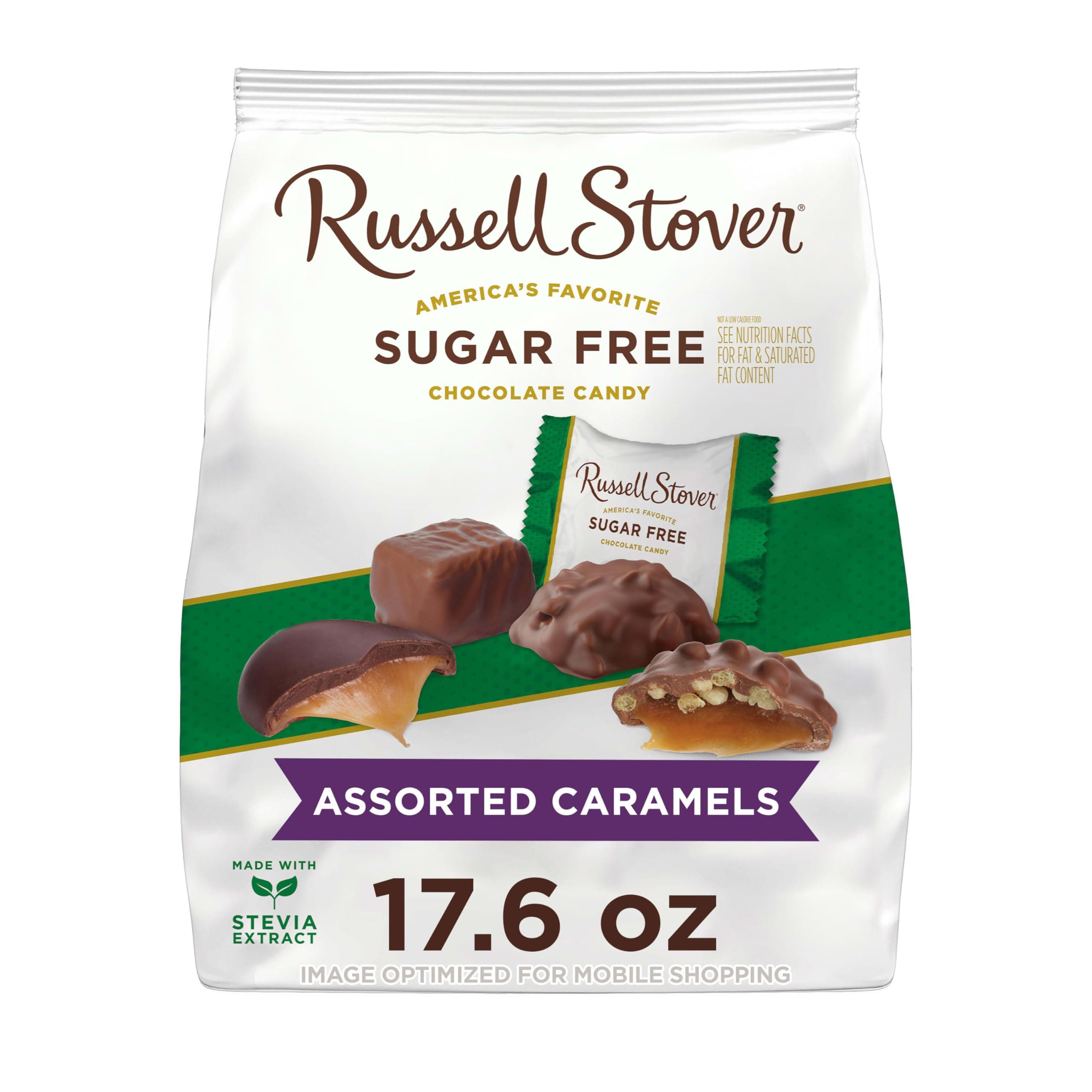 Stover Sugar-Free Assorted Chocolate Caramels, 1.1 Pound (Pack of 1)