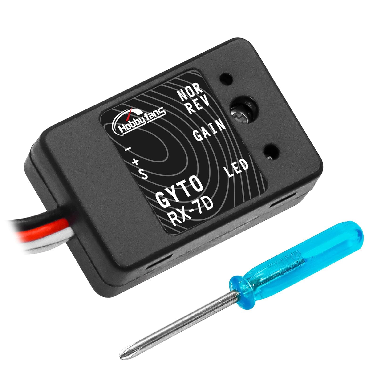 Hobby Fans Mini Gyro Module RC Car Gyro Stabilizer Automatic Stability Control Gyro Sensitivity Adjustable for RC Crawlers Cars and Boats