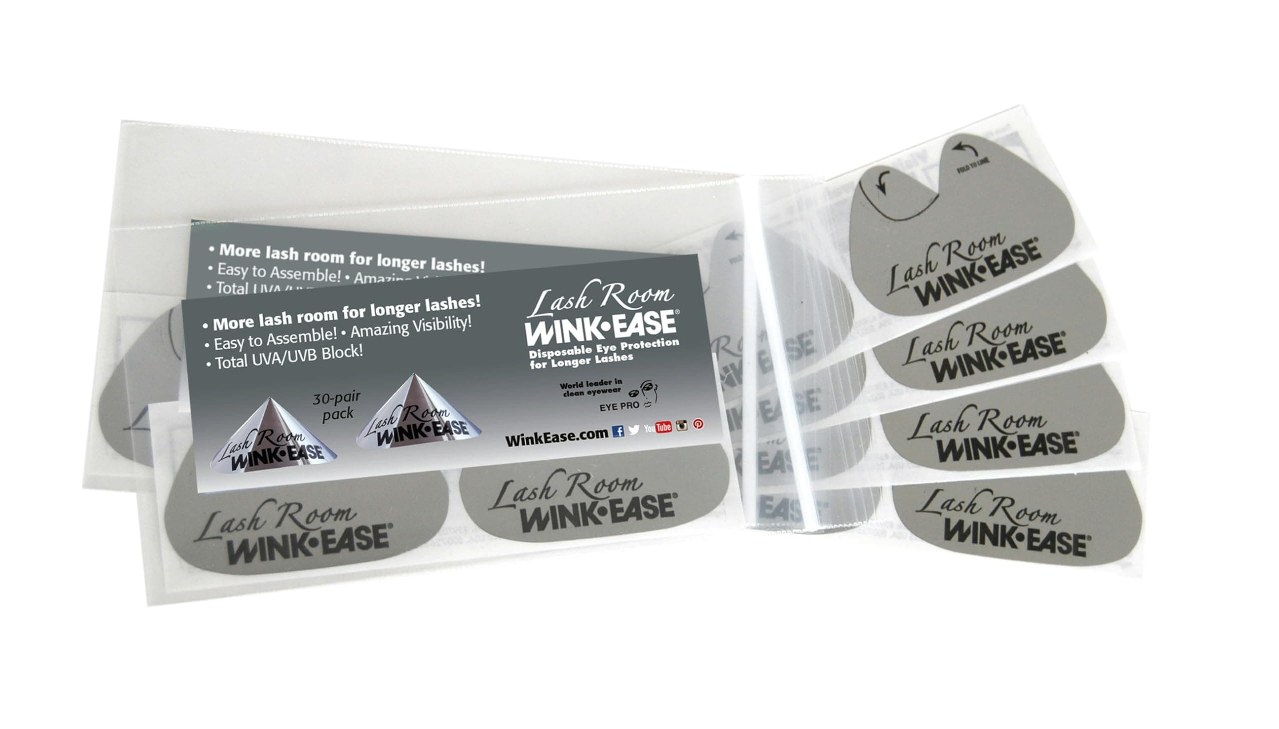 Generic WINK EASE Lash Room Disposable Eye Protection 50 Pair Pack, Silver, WE50LR