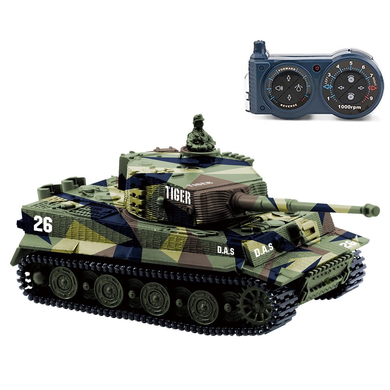 Cheerwing 1:72 German Tiger I Panzer Tank Remote Control Mini RC tank with Sound, Rotating Turret and Recoil Action When Cannon Artillery Shoots (Vary Colors)