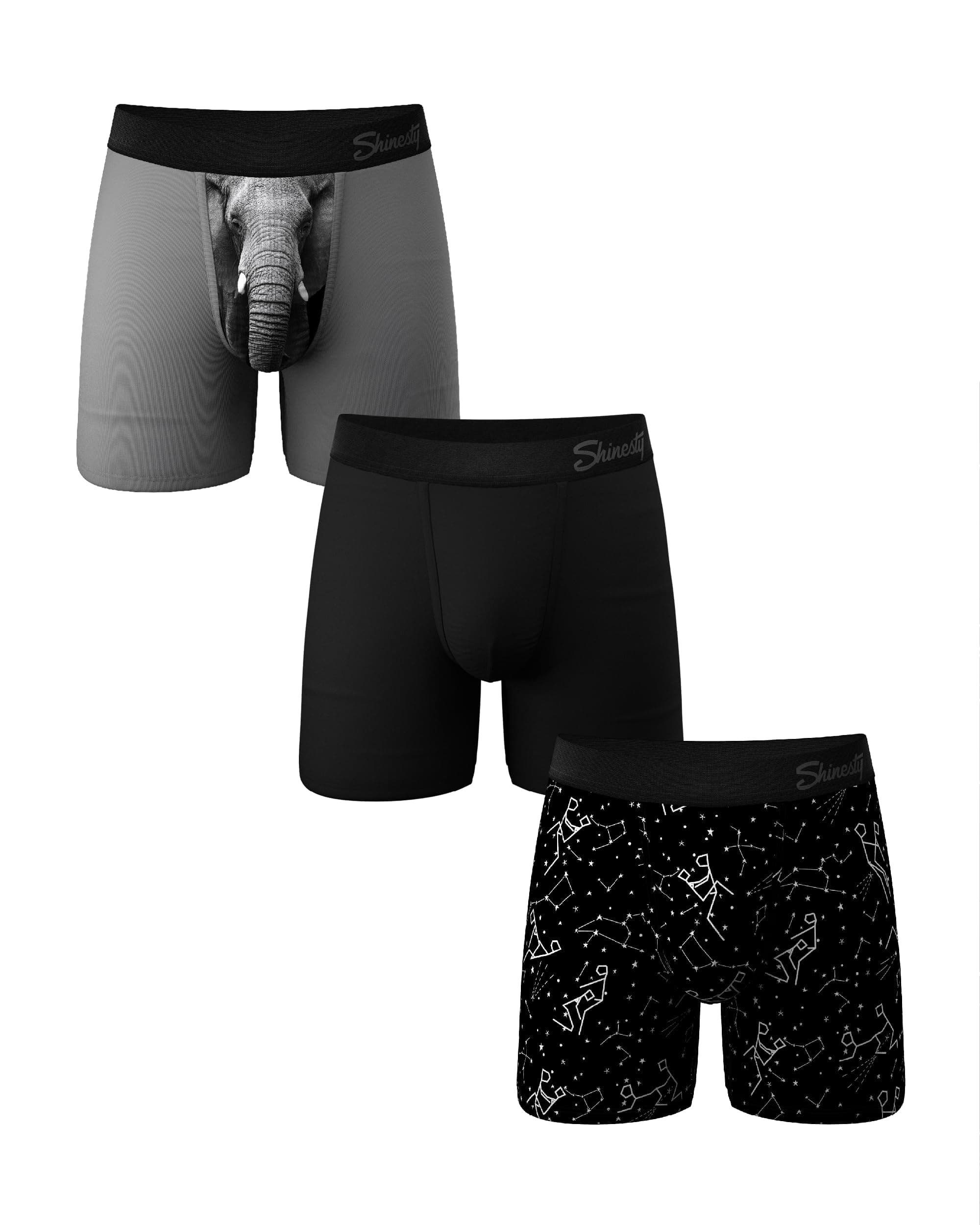 Shinesty Hammock Support Mens Boxer Briefs | Underwear Flyless | 3 Pack