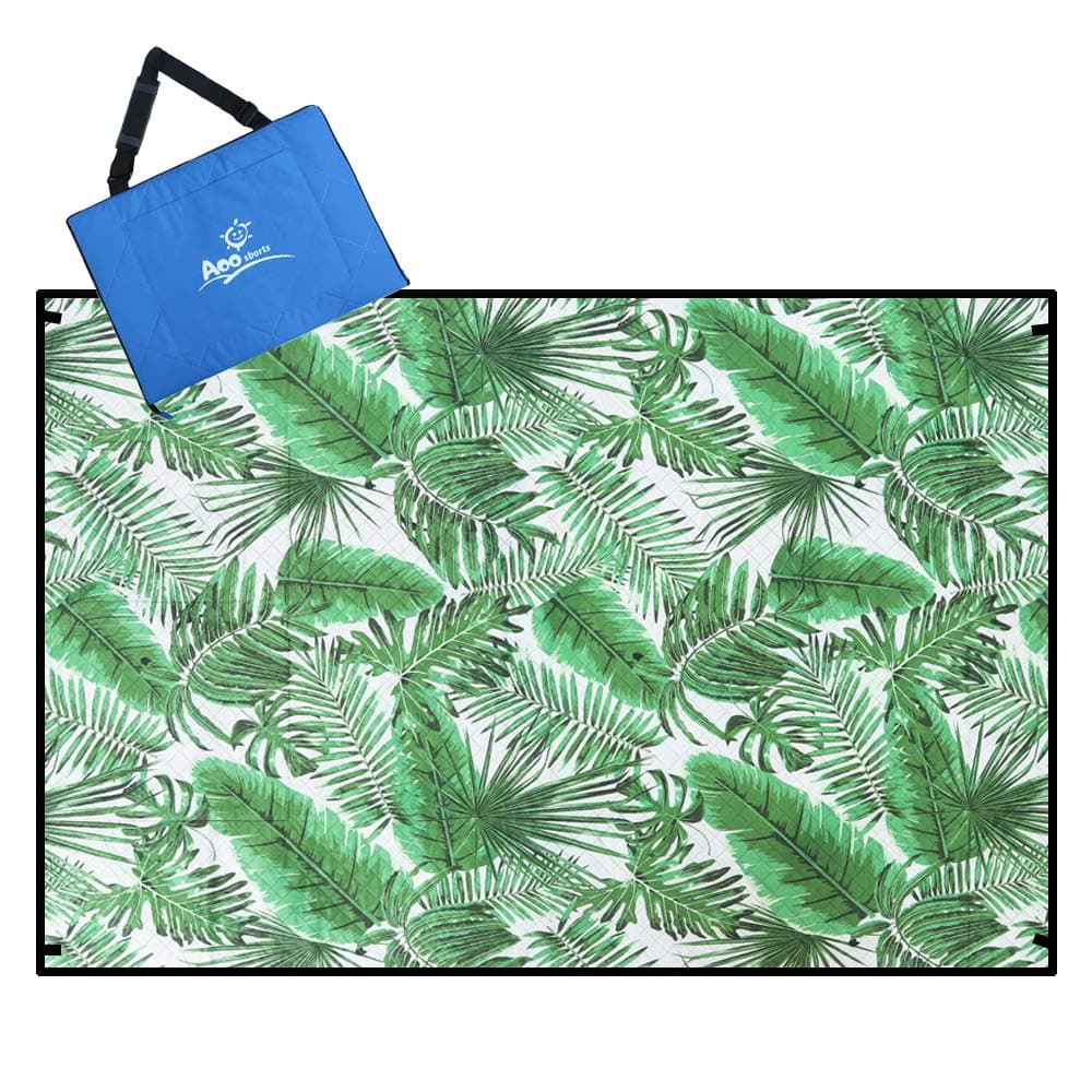 Picnic Blanket Water Resistant, Beach Blanket Sand Proof, Wind Proof with Stakes,Machine Washable Outdoor Blanket Mat