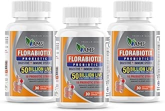 America Medic & Science Florabiotix Probiotic (90 Capsules) | Dietary Supplement for Men and Women| 50 Billion Live Cultures | 10 Probiotic Strains | Supports Digestive and Immune Health (Pack of 3)