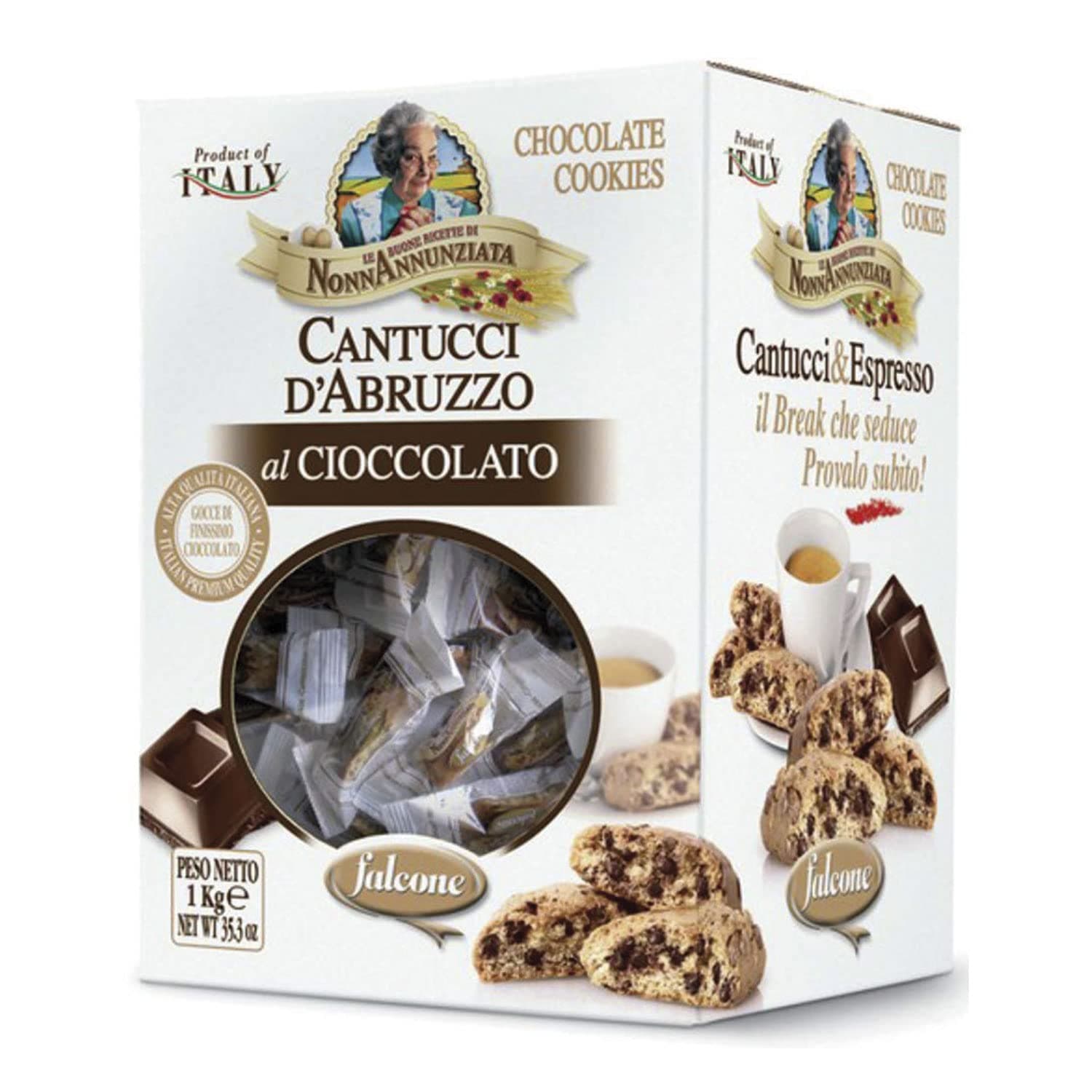 Falcone Cookies (Choco Chip Cantucci, 1Kg. (2.2 lb Box)) (Pack of 1)