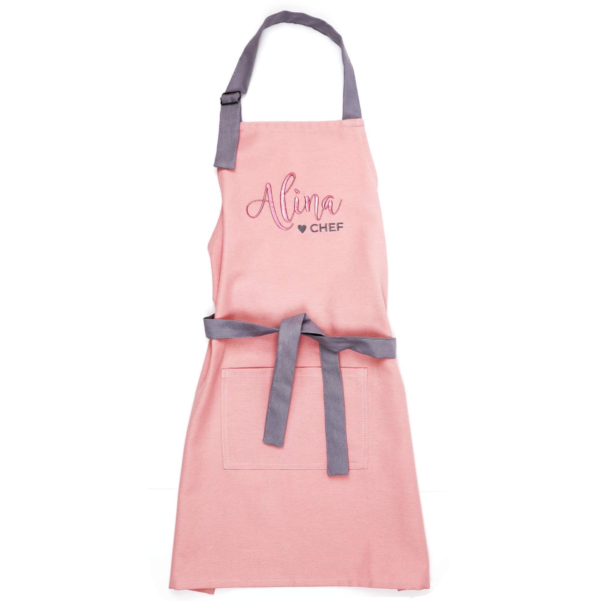 Kids Apron - Embroidered Personalized Cooking Custom Apron with Name, Adjustable, Cotton, with Pockets, for cooking