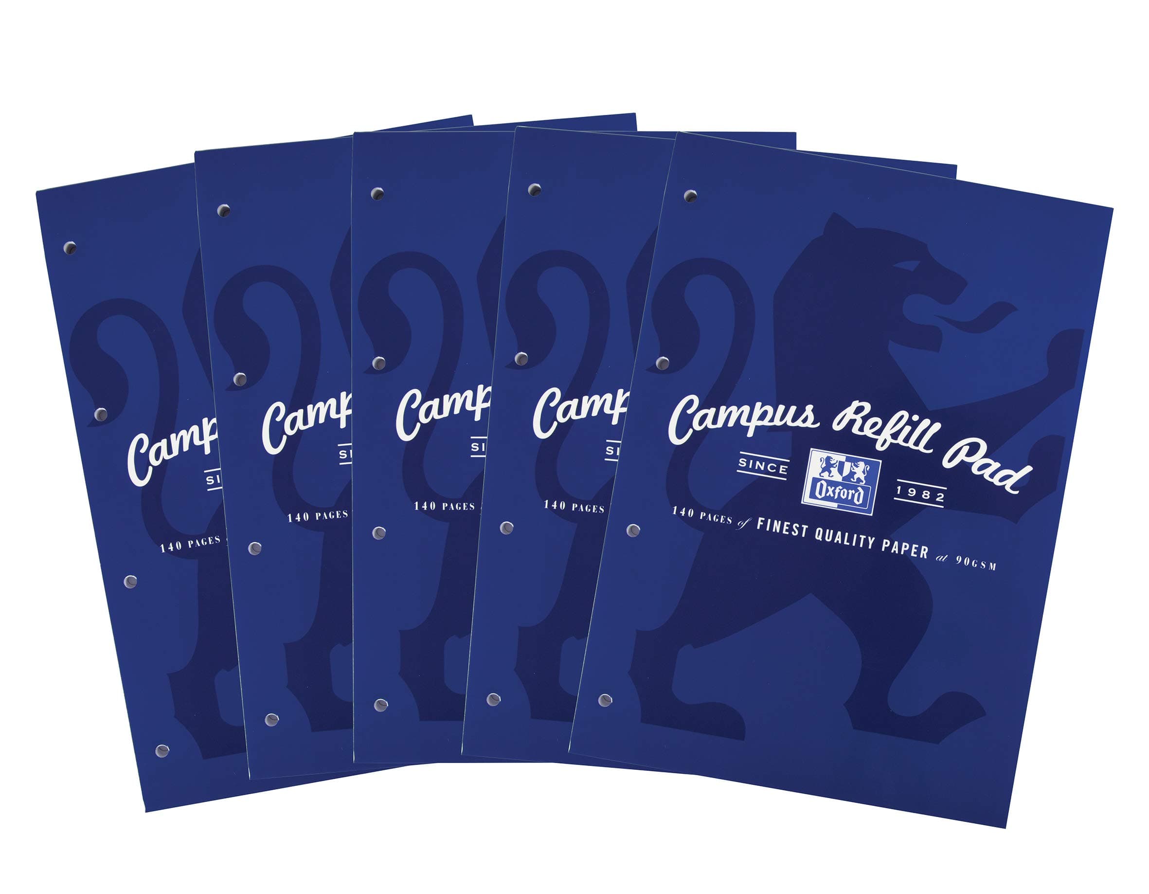 Oxford Campus A4 Refill Pad, 140 Pages, Navy, Pack of 5