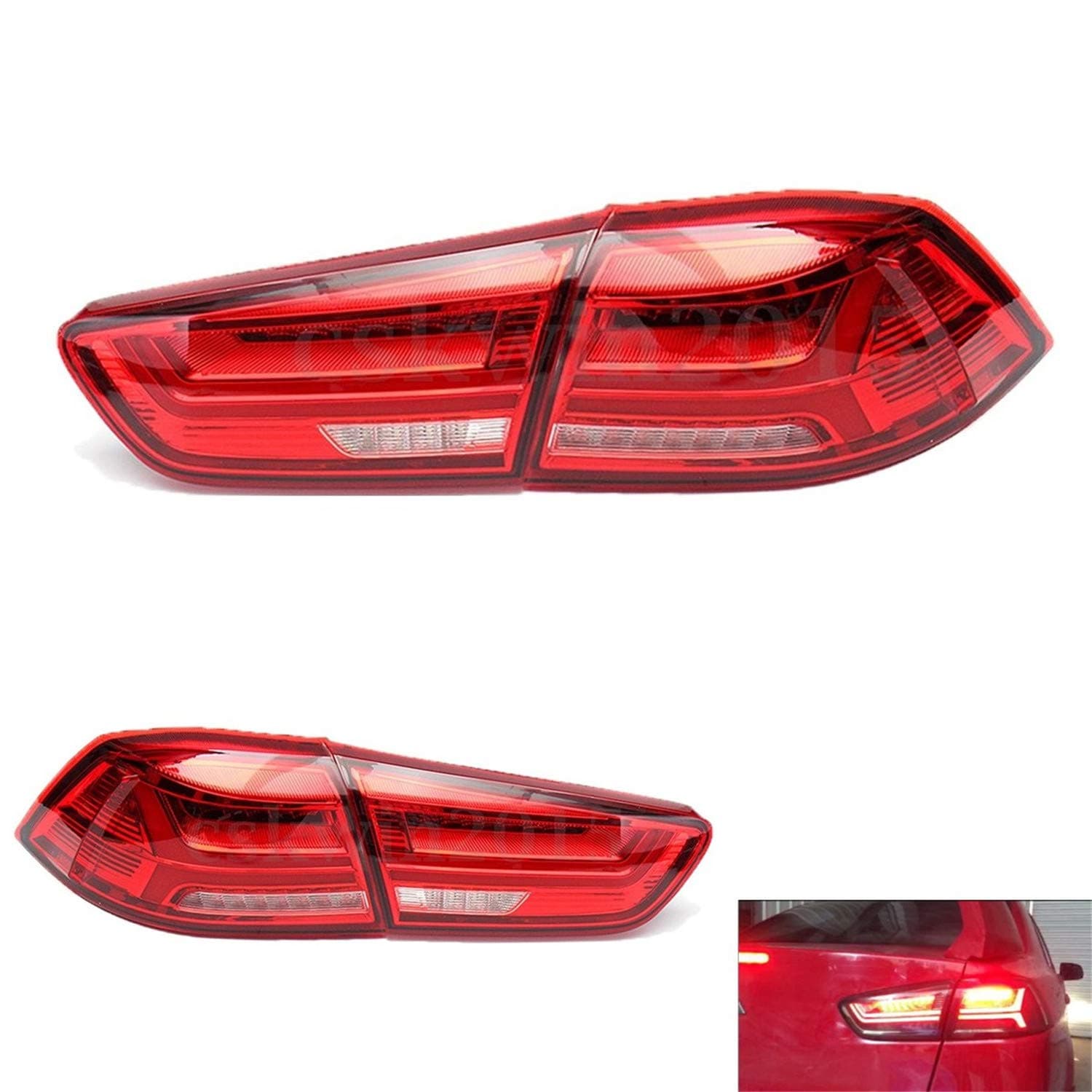 JDMSPEED New LED Tail Lights Replacement For Mitsubishi Lancer Evo X 2008-2017 LED Rear Brake Lamps