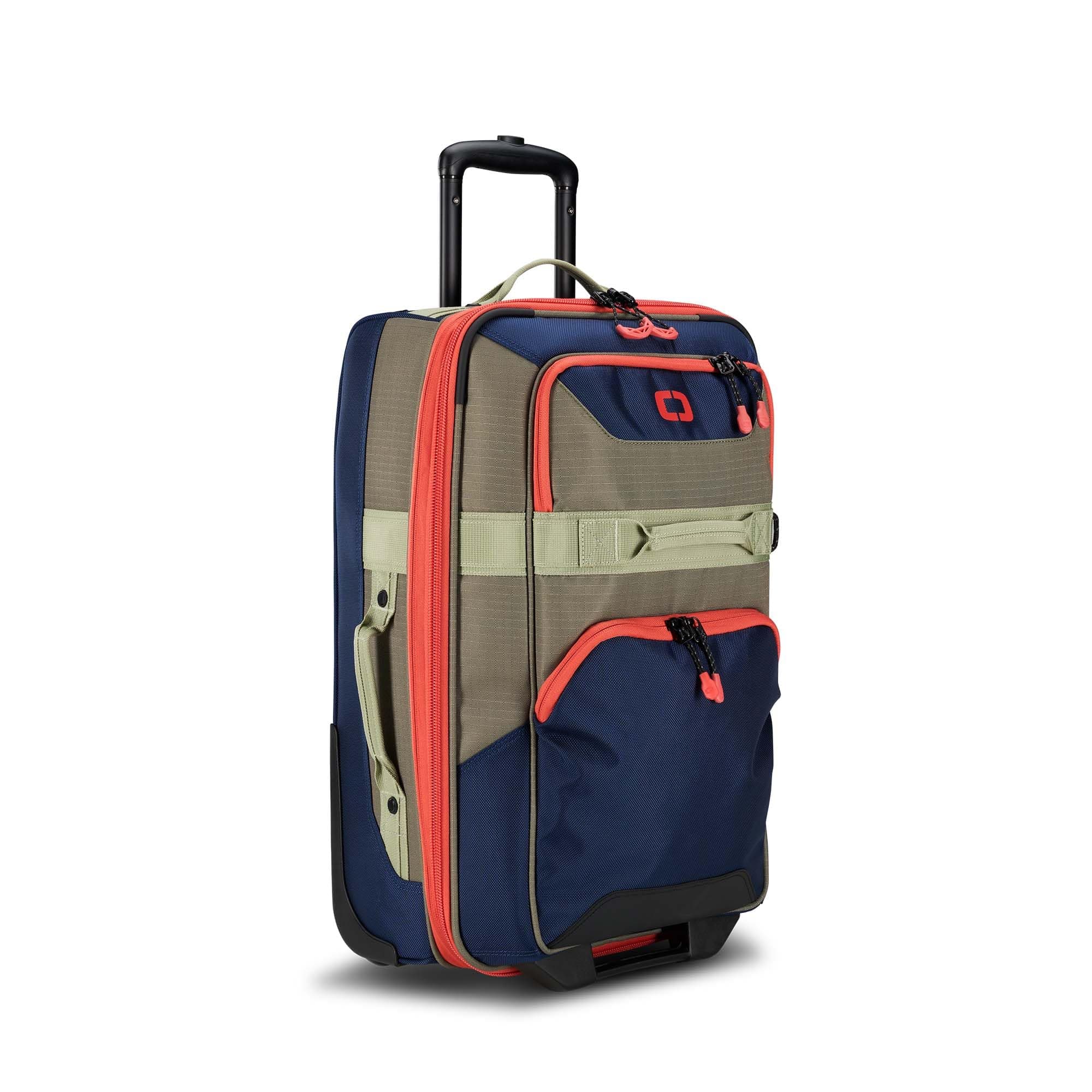 OGIO Cotton Hard Shell 2 Spinner Wheels Alpha Layover Stylish Wheeled Cabin/Carry-On Luggage (Expandable 44L, Upto 5cm) Durable Travel with Multi Compartment, Skate Wheels, Multicolor