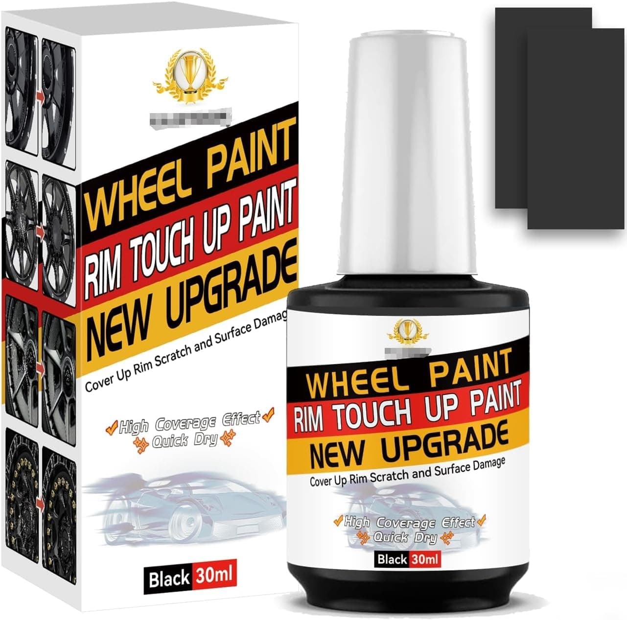 Black Rim Touch Up Kit, Quick & Easy Car Wheel Repair, Matte Black Paint Pen for Rim Curb Rash & Scratches