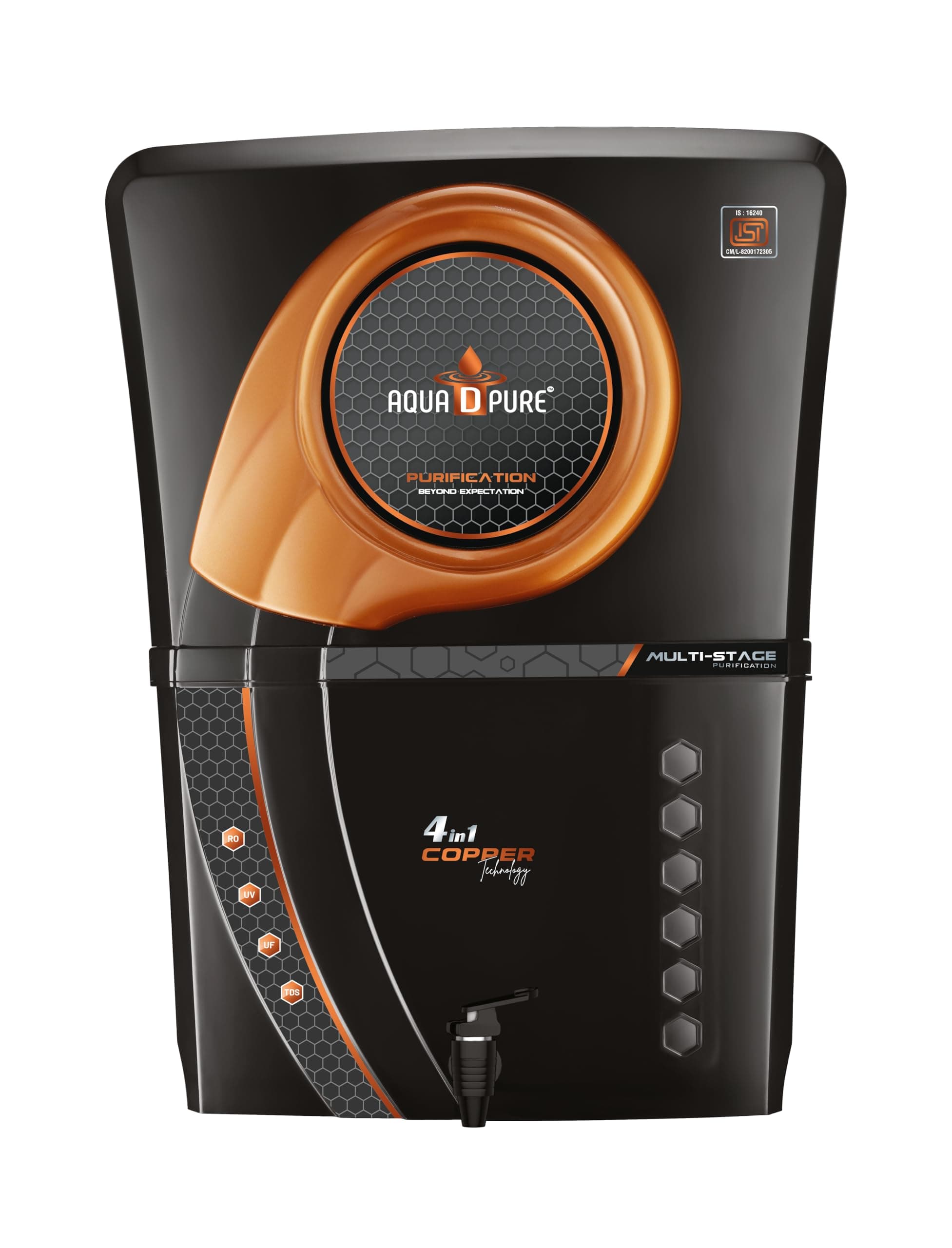 4x Technology with Alkaline Purification, 10 Stage RO Water Purifier with UV, UF, TDS Adjuster and 12 Liter Storage Tank, Best for Home and Offices