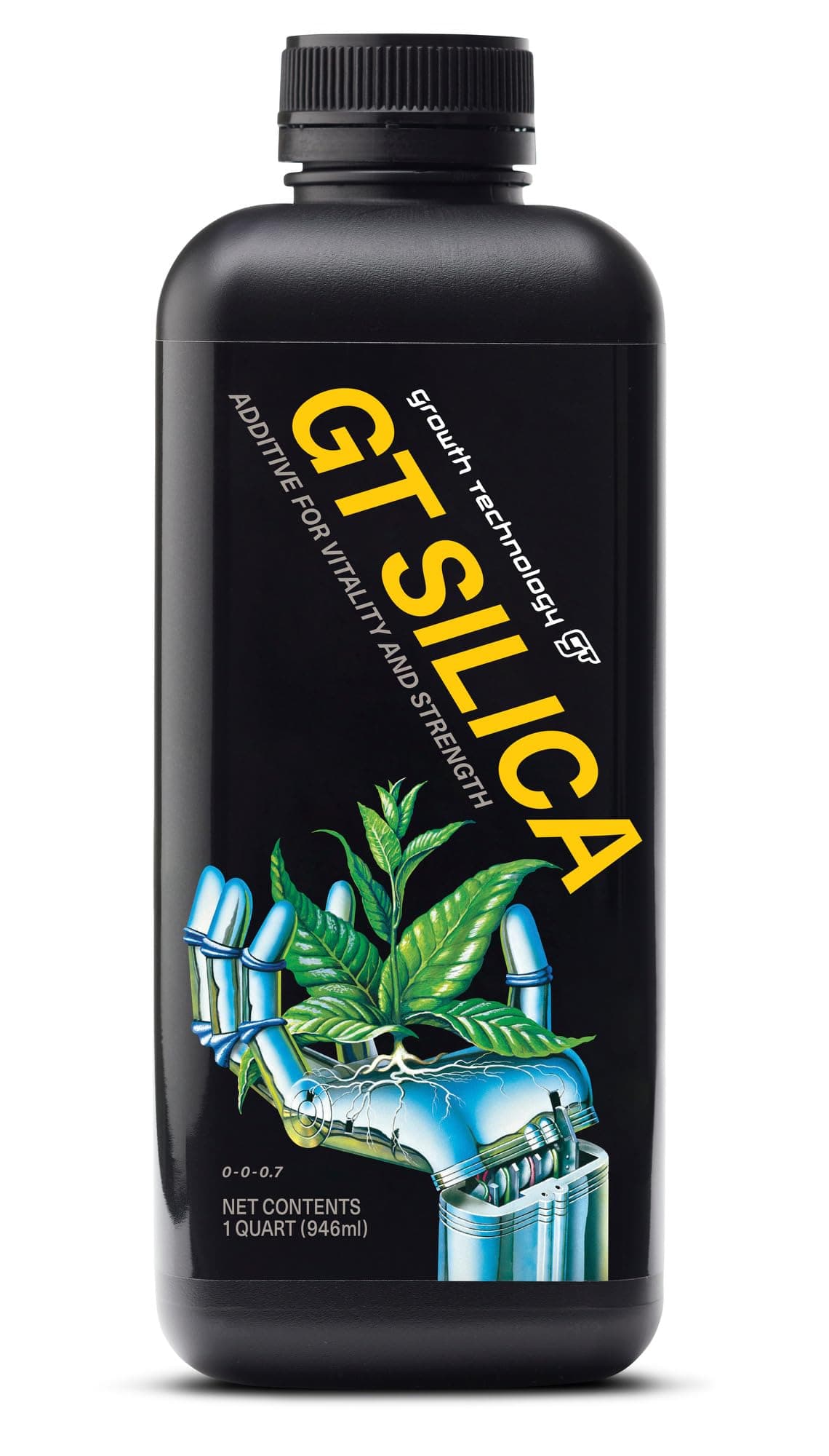 Growth Technology GT Silica Liquid Mineral Additive w/Potassium Silicate for Plant Support, Strong Roots & Healthy Foliage – Indoor Houseplants, Outdoor Gardens, Trees & Lawn Care – 1 Quart (946 ml)