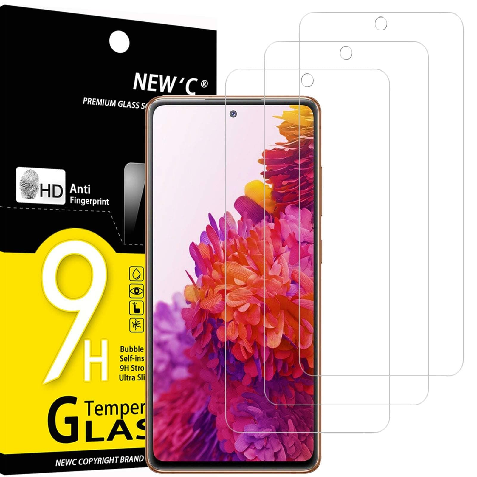 NEW'C 3 Pack Designed for Samsung Galaxy S20 FE / S20 FE 5G Screen Protector Tempered Glass, Case Friendly Anti Scratch Bubble Free Ultra Resistant