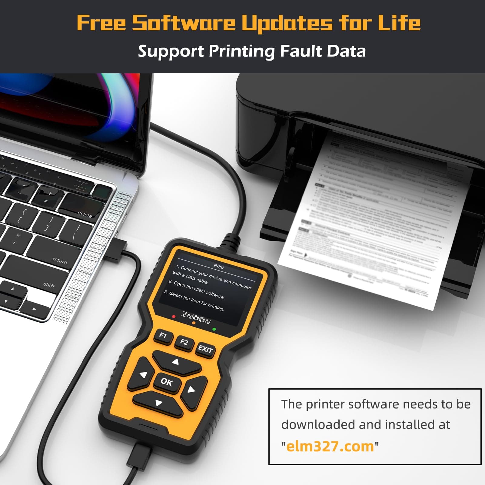 Zmoon ZM201 Professional OBD2 Scanner Diagnostic Tool, Enhanced Check Engine Code Reader with Reset OBDII/EOBD Car Diagnostic Scan Tools for All Vehicles After 1996, 2023 Upgraded