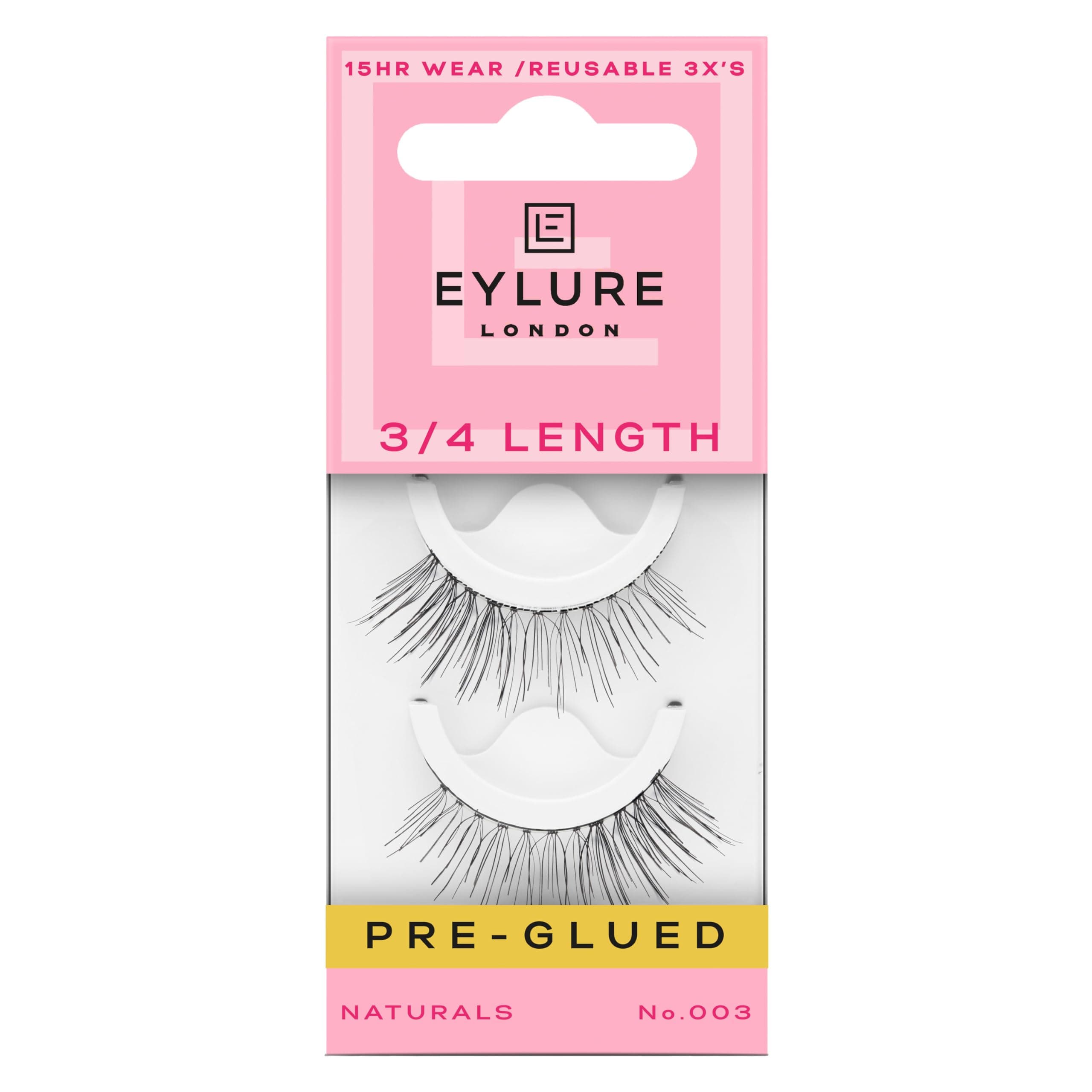 Pre-Glued False Eyelashes, Naturals No. 003
