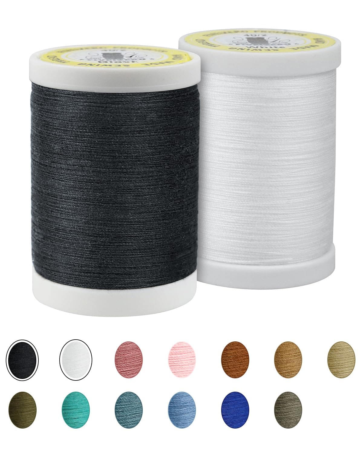 All Purpose Sewing Thread,FIVEIZERO Black & White 850Yards/Spool Polyester Thread for Sewing Machine, Hand Repair Works and Travel, DIY and Home(2 Pack) (402MX)