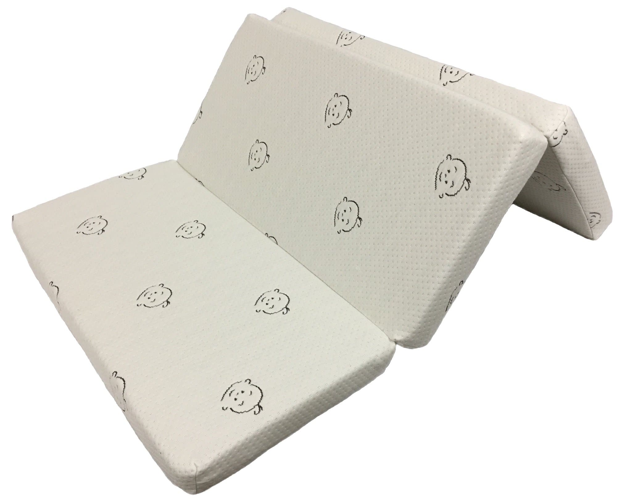 Folding Pack n Play Mattress: Firm & Light Foam Core by Sproutwise Kids - Soft Organic Cotton Cover. Travel Bag Included. (25")