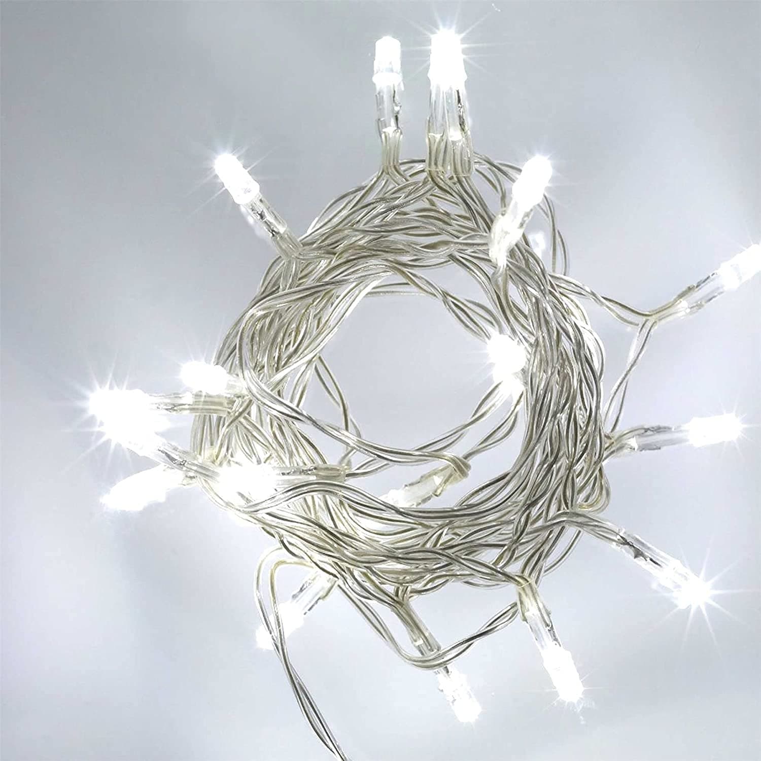 SHATCHI 40 Cool White LED Lights Clear Cable Battery Operated Fairy String Christmas Tree Wedding Party Birthday Garden Party Window Decorations