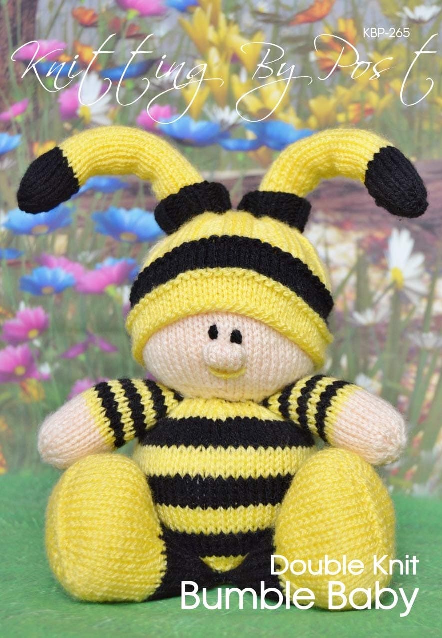 Knitting by Post KNITTING PATTERN Bumble Baby Doll Soft Toy Leaflet From Printed Bee Pattern