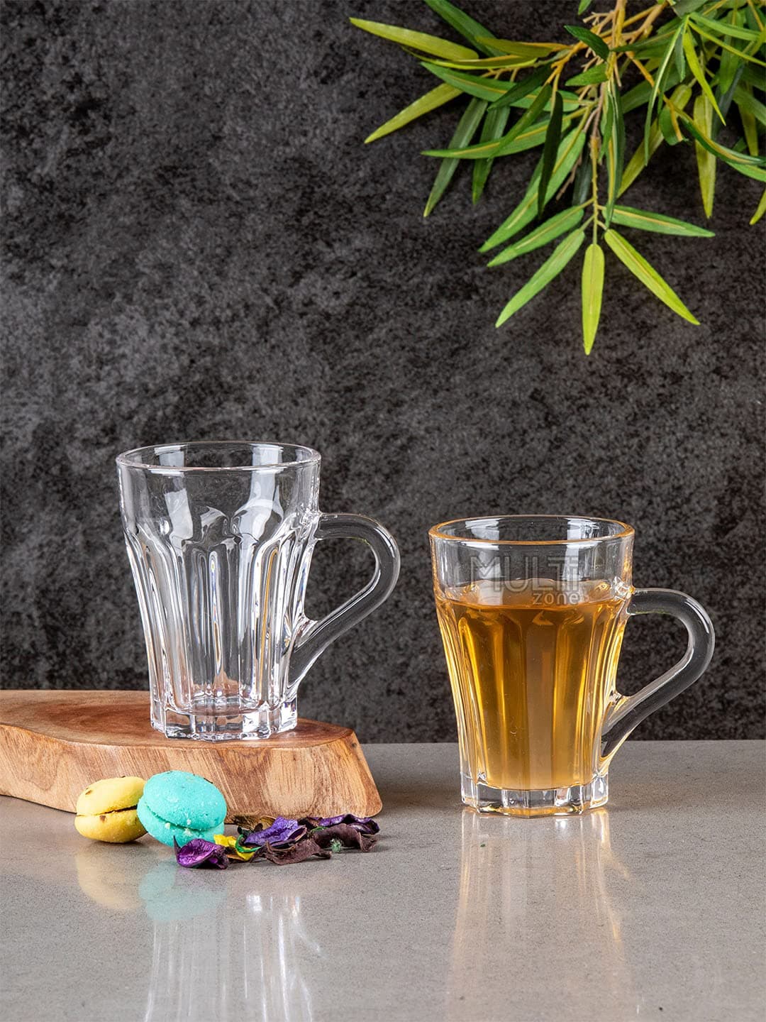 MULTI ZONE 200 ML Crystal Clear Toughened Glass Tea Cup with Convenient Solid Handle Cups, Espresso Mug Set for Tea, Coffee, Hot/Cold Drinks (Tea Cup 200 ML, 6)