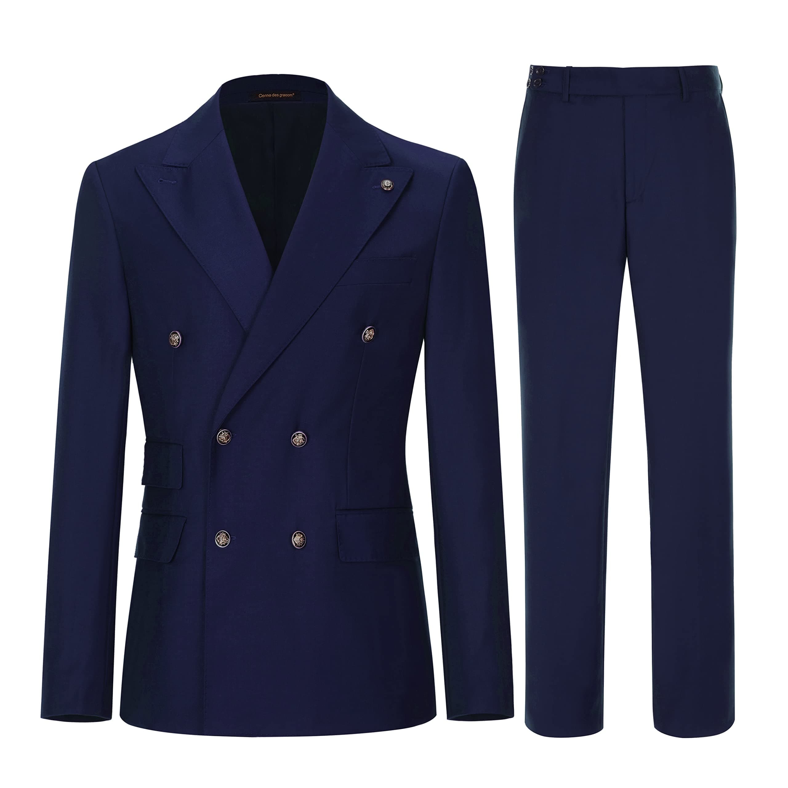Cenne Des GraoomMen's Slim Fit 2 Piece Suit Double Breasted Business Wedding Prom Tuxedo Suits Blazer & Pants Set…